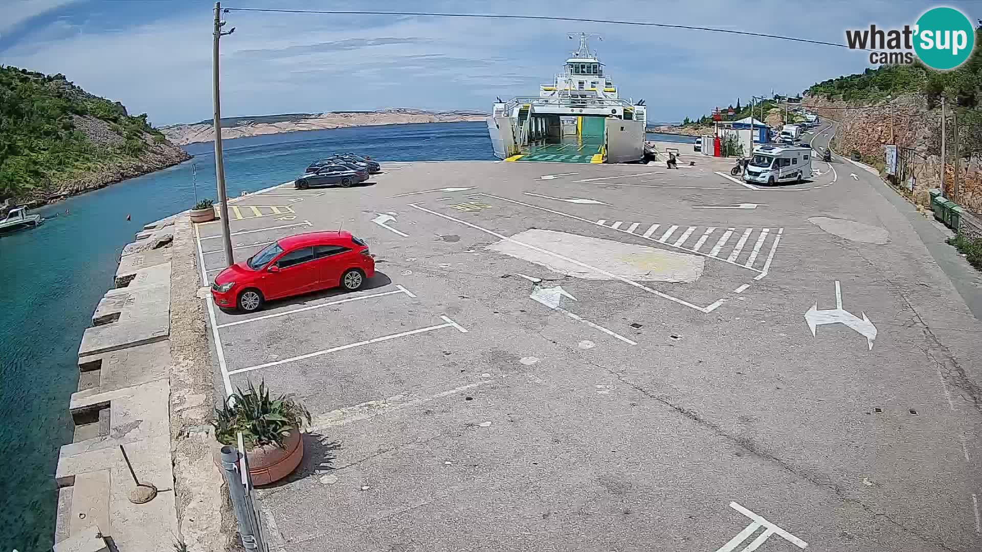 Webcam port de ferry de Prizna – vers l’île de Pag