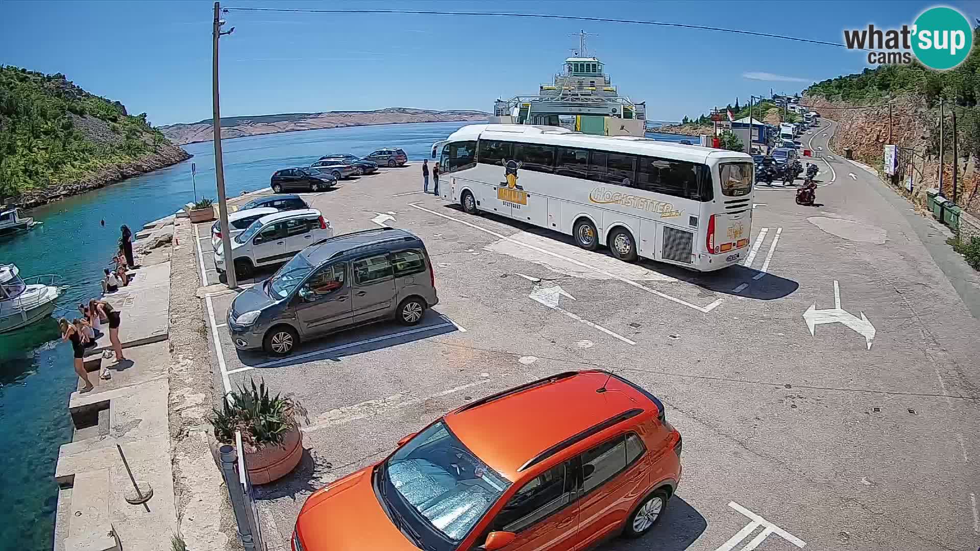 Webcam port de ferry de Prizna – vers l’île de Pag
