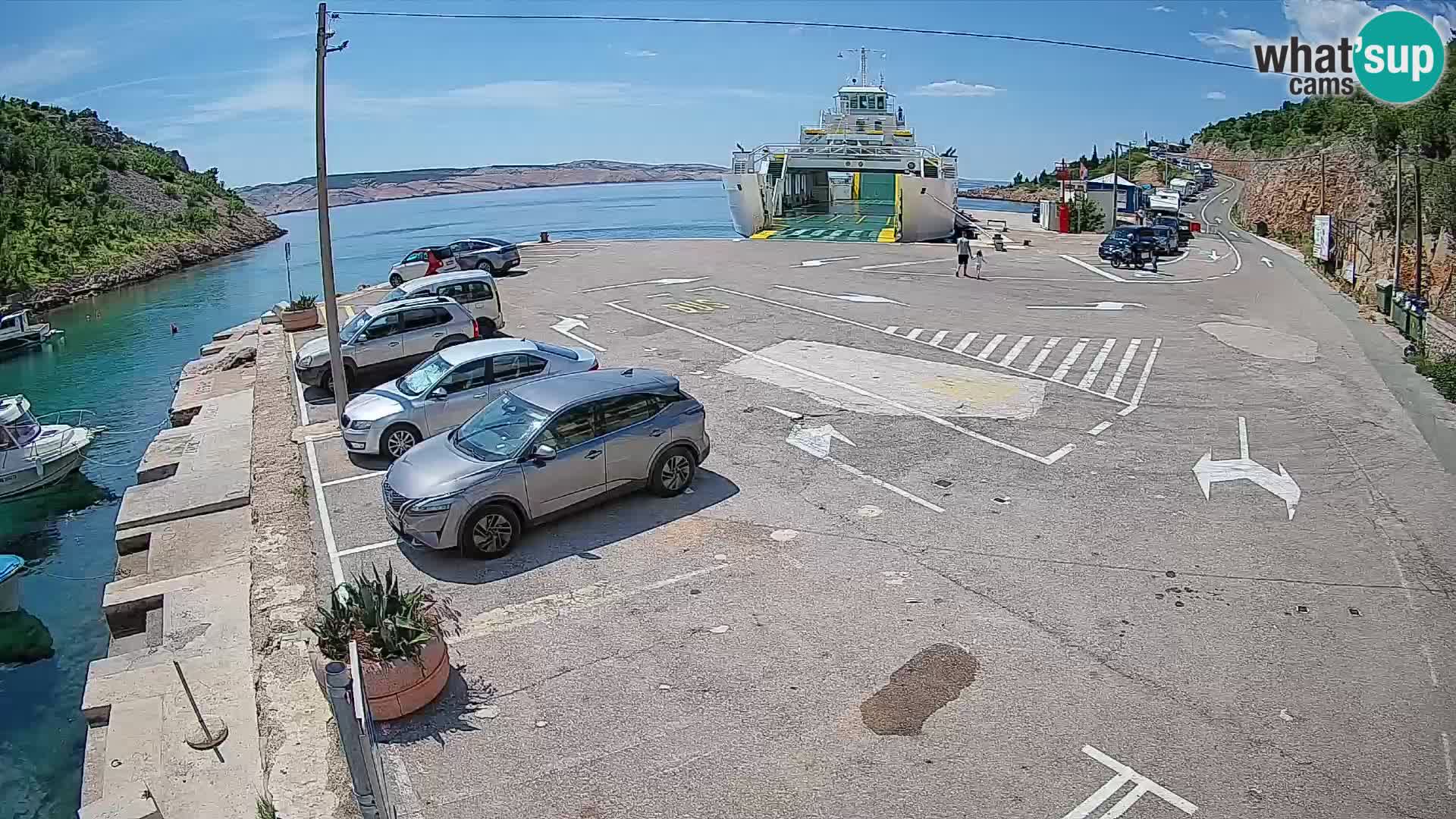 Webcam Prizna ferry port to Pag island