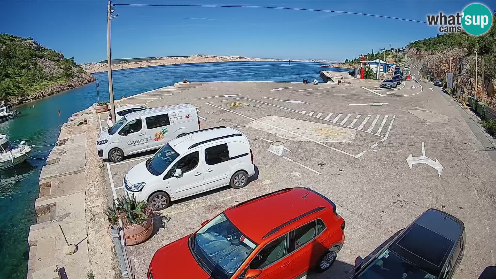 Webcam port de ferry de Prizna – vers l’île de Pag