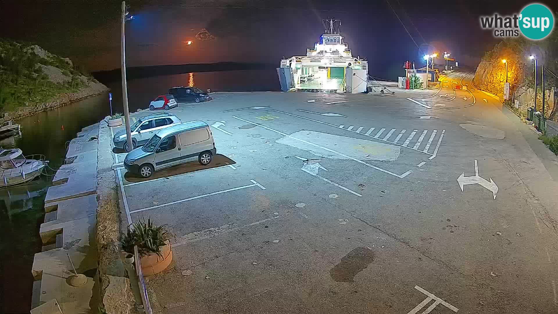 Webcam Prizna ferry port to Pag island