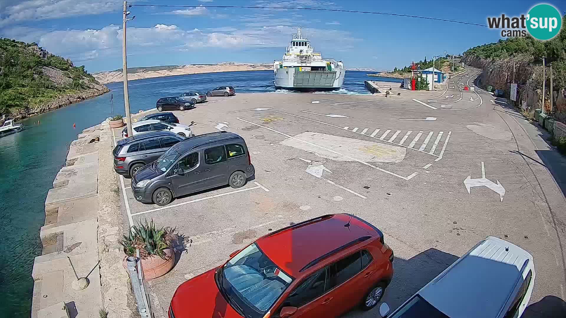Webcam Prizna ferry port to Pag island