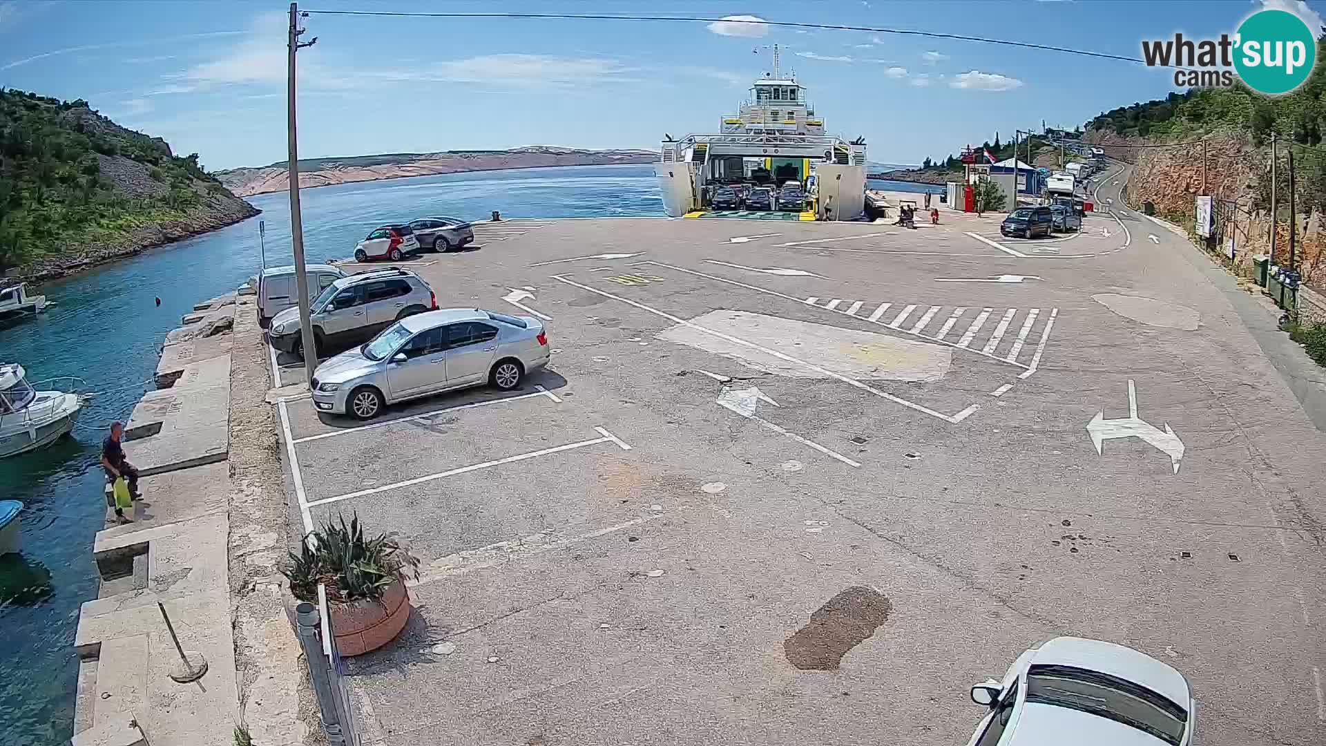 Webcam port de ferry de Prizna – vers l’île de Pag