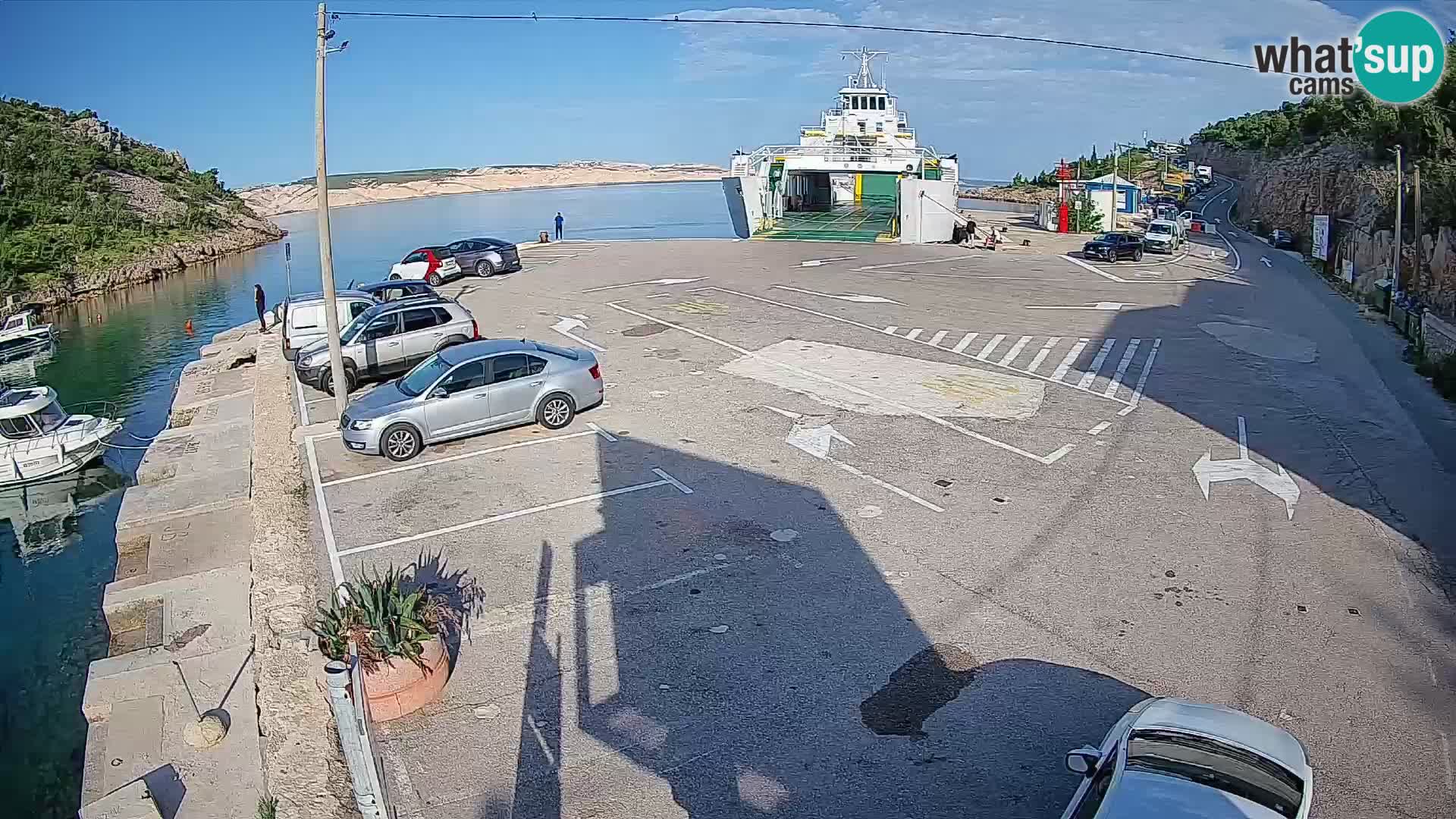 Webcam port de ferry de Prizna – vers l’île de Pag