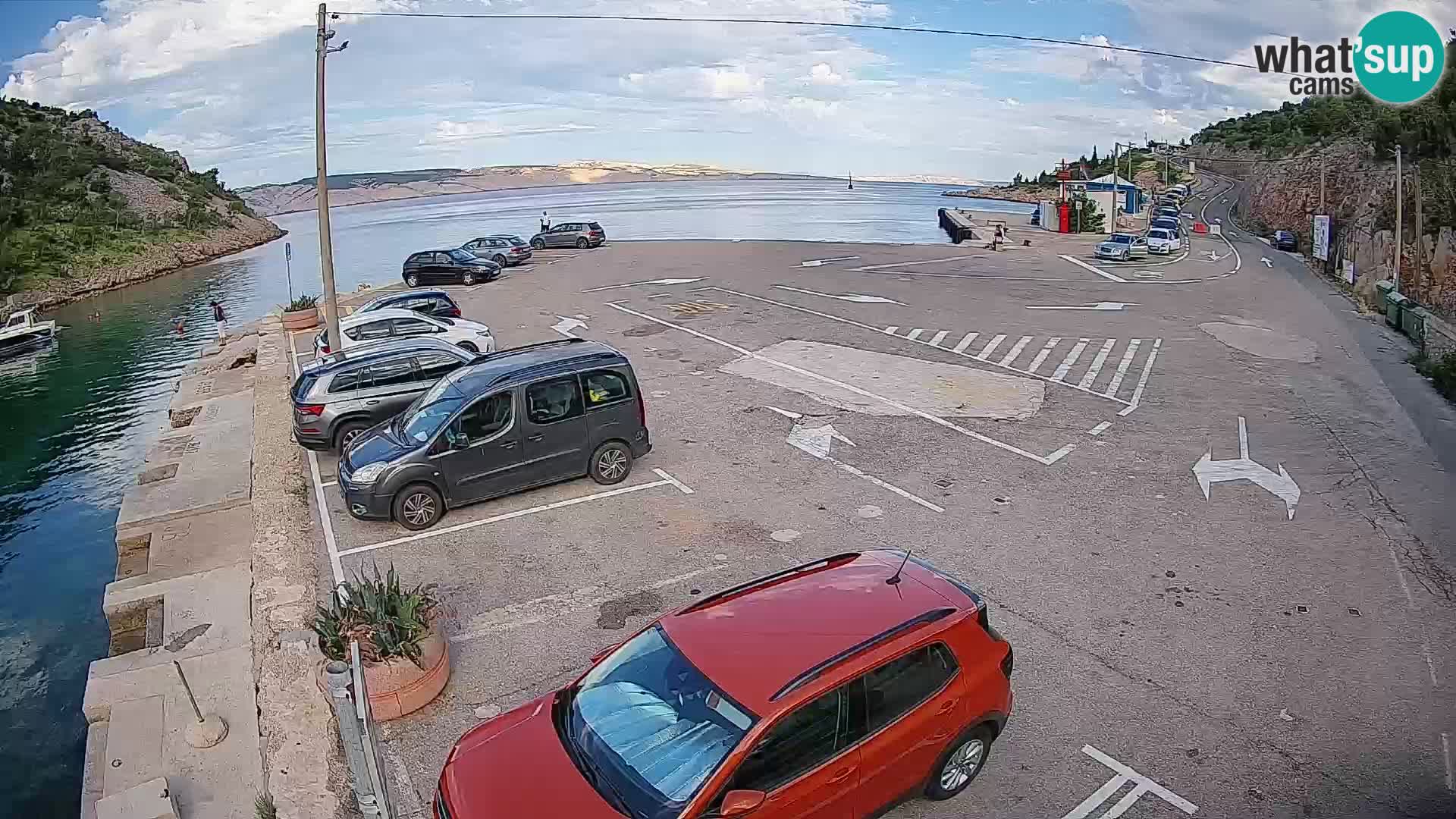 Webcam Prizna ferry port to Pag island