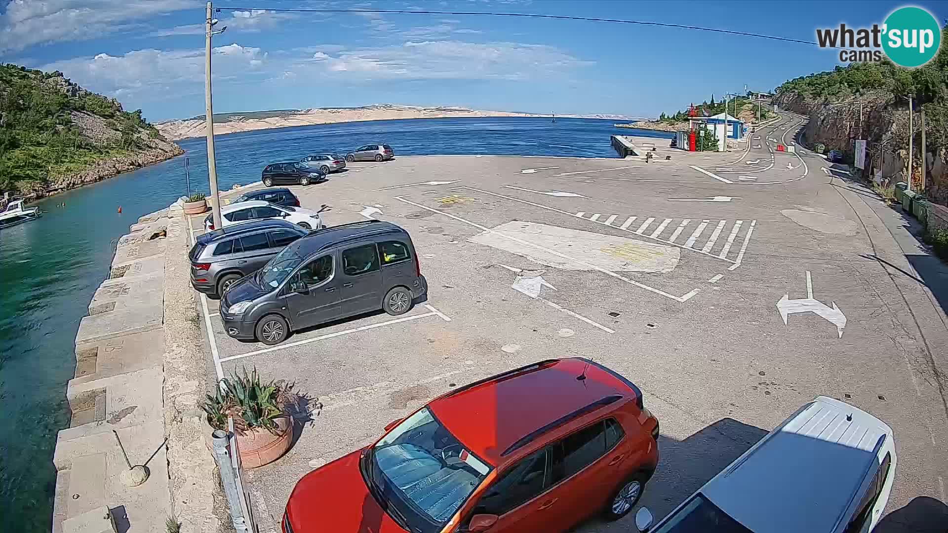 Webcam port de ferry de Prizna – vers l’île de Pag