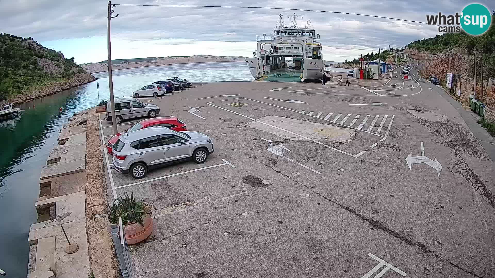 Webcam port de ferry de Prizna – vers l’île de Pag