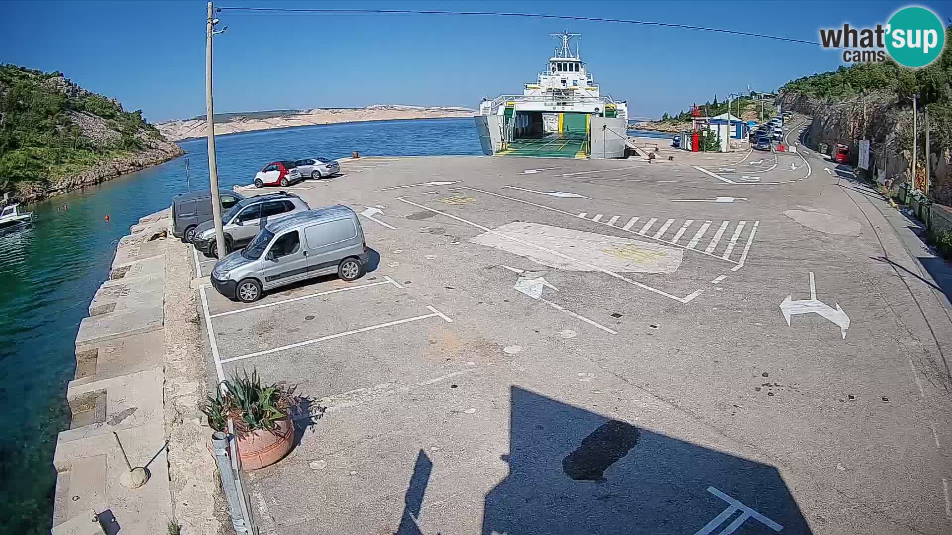Webcam port de ferry de Prizna – vers l’île de Pag
