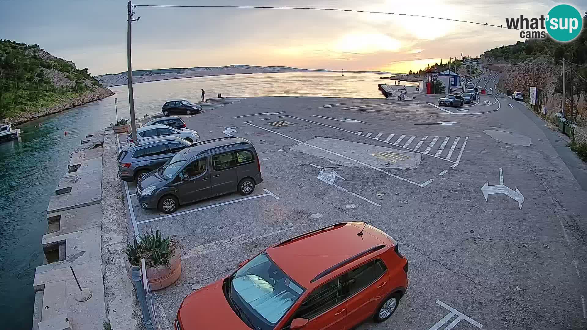 Webcam port de ferry de Prizna – vers l’île de Pag