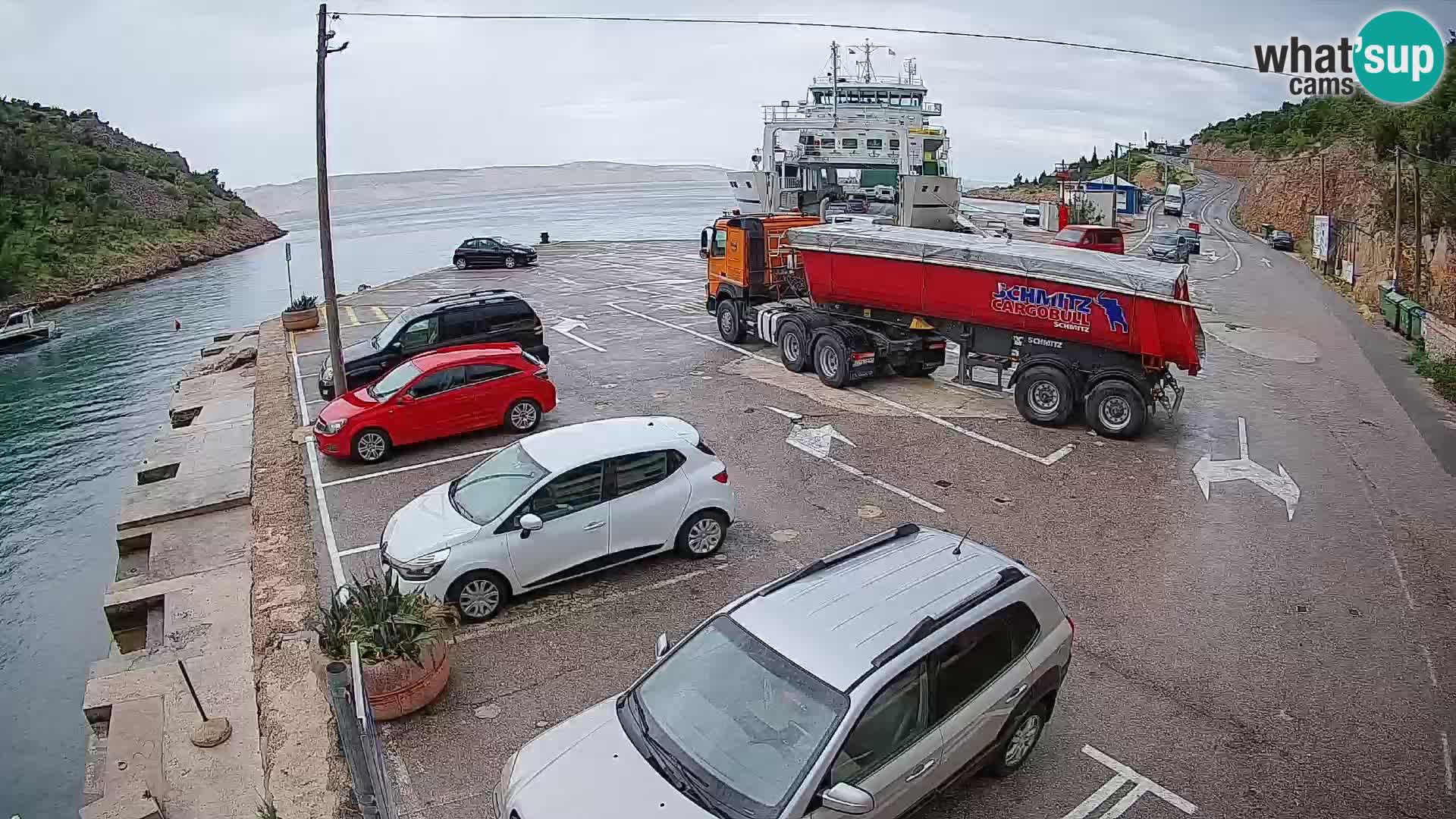 Webcam Prizna ferry port to Pag island