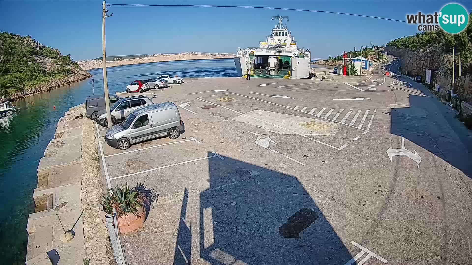 Webcam port de ferry de Prizna – vers l’île de Pag