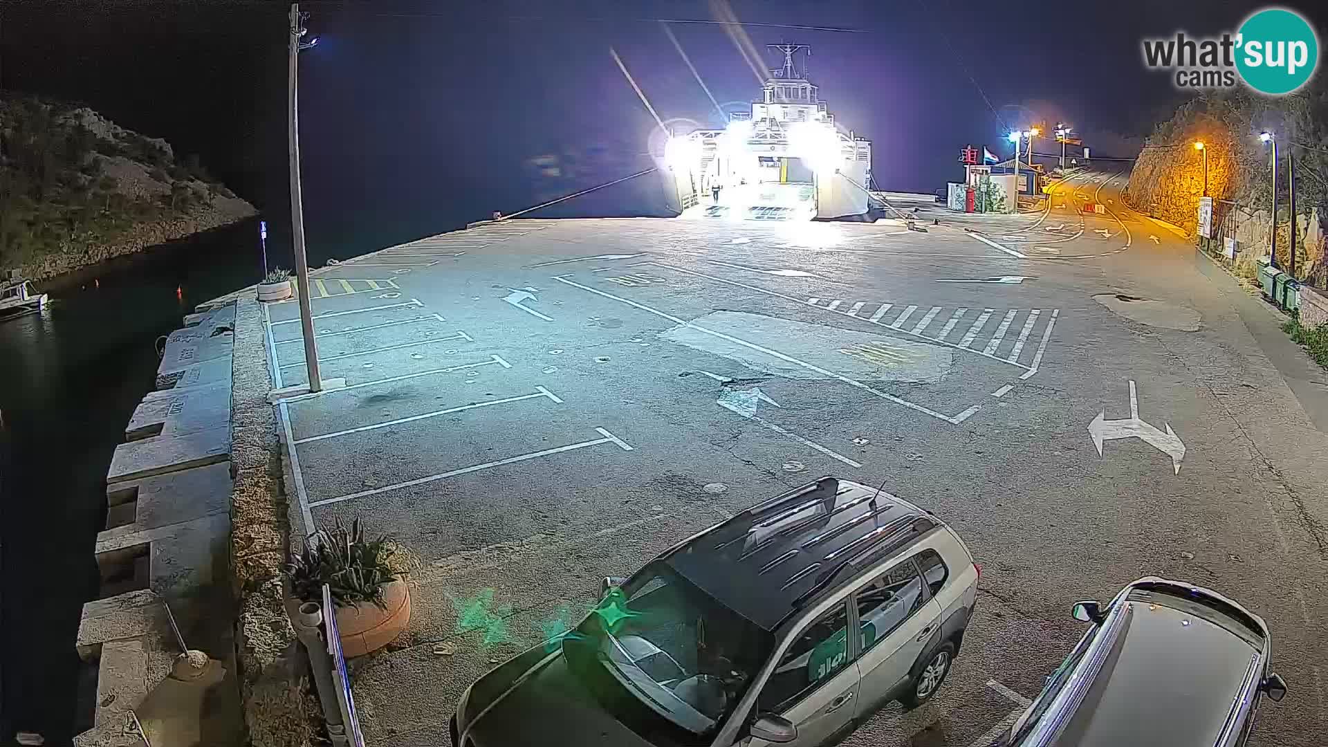 Webcam port de ferry de Prizna – vers l’île de Pag