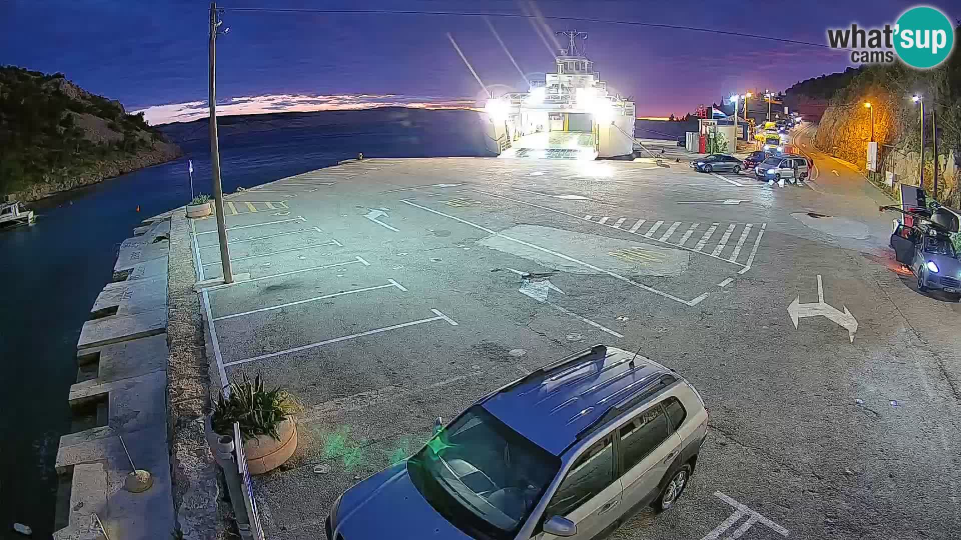 Webcam port de ferry de Prizna – vers l’île de Pag