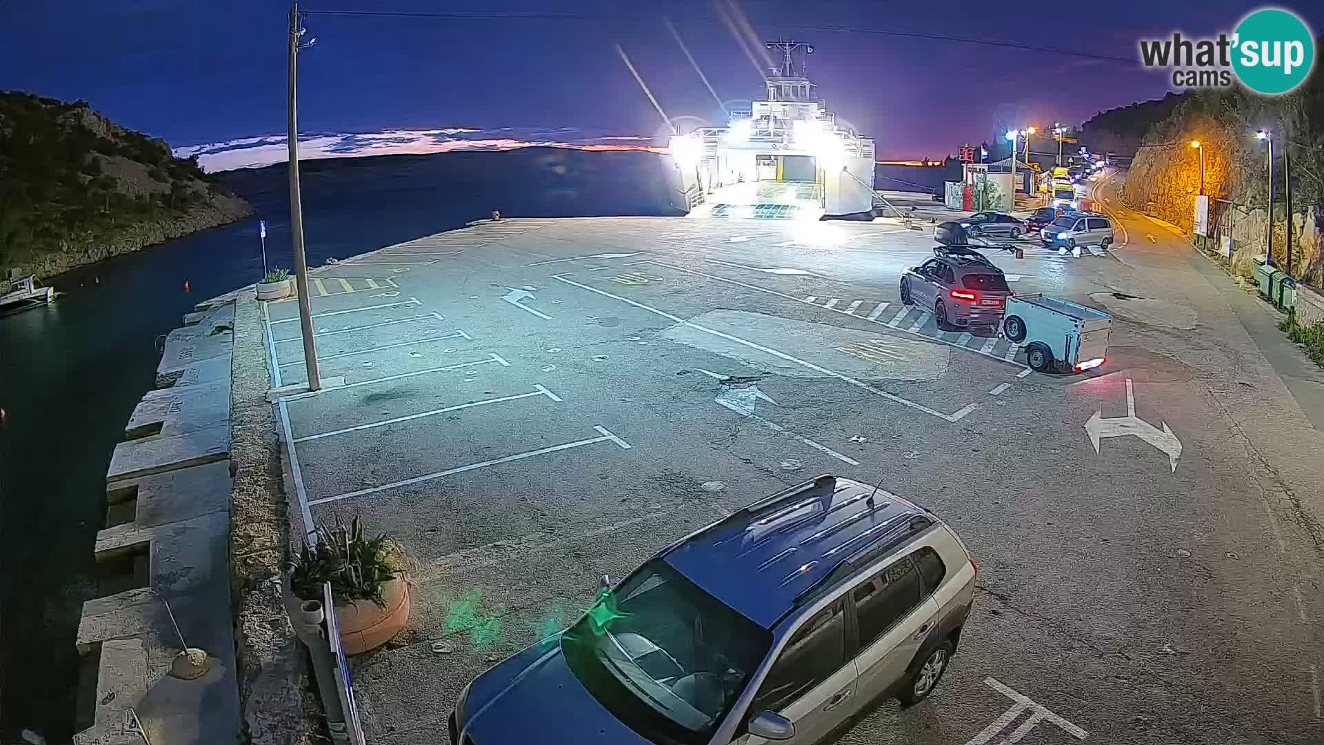 Webcam Prizna ferry port to Pag island
