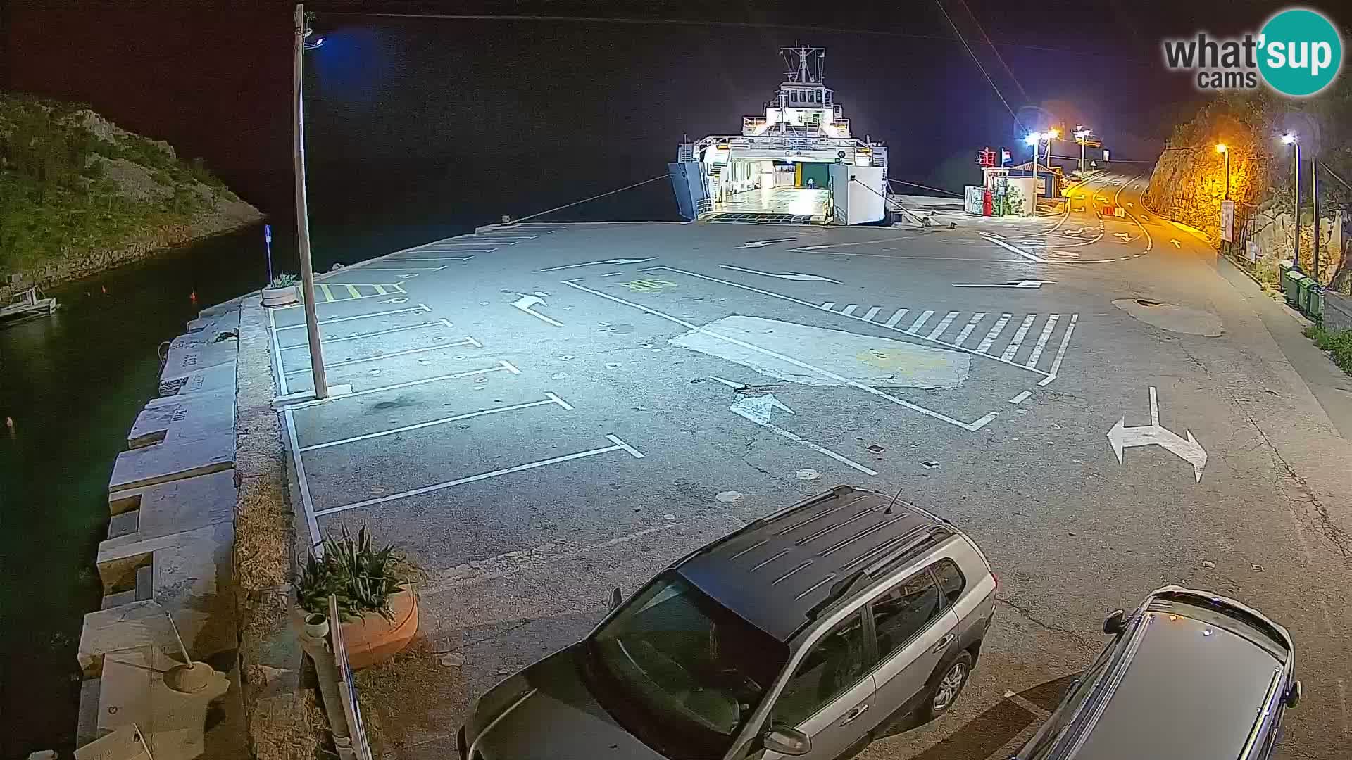 Webcam Prizna ferry port to Pag island