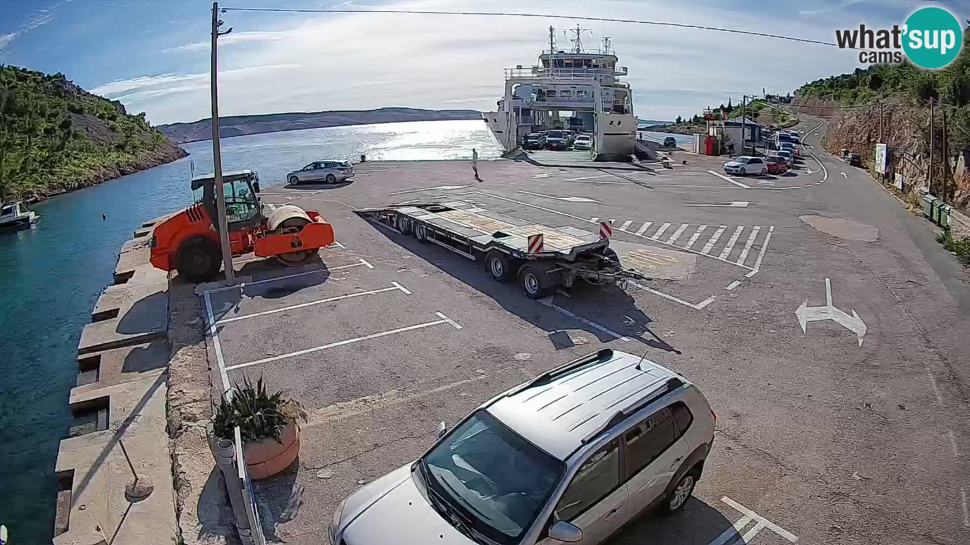 Webcam Prizna ferry port to Pag island