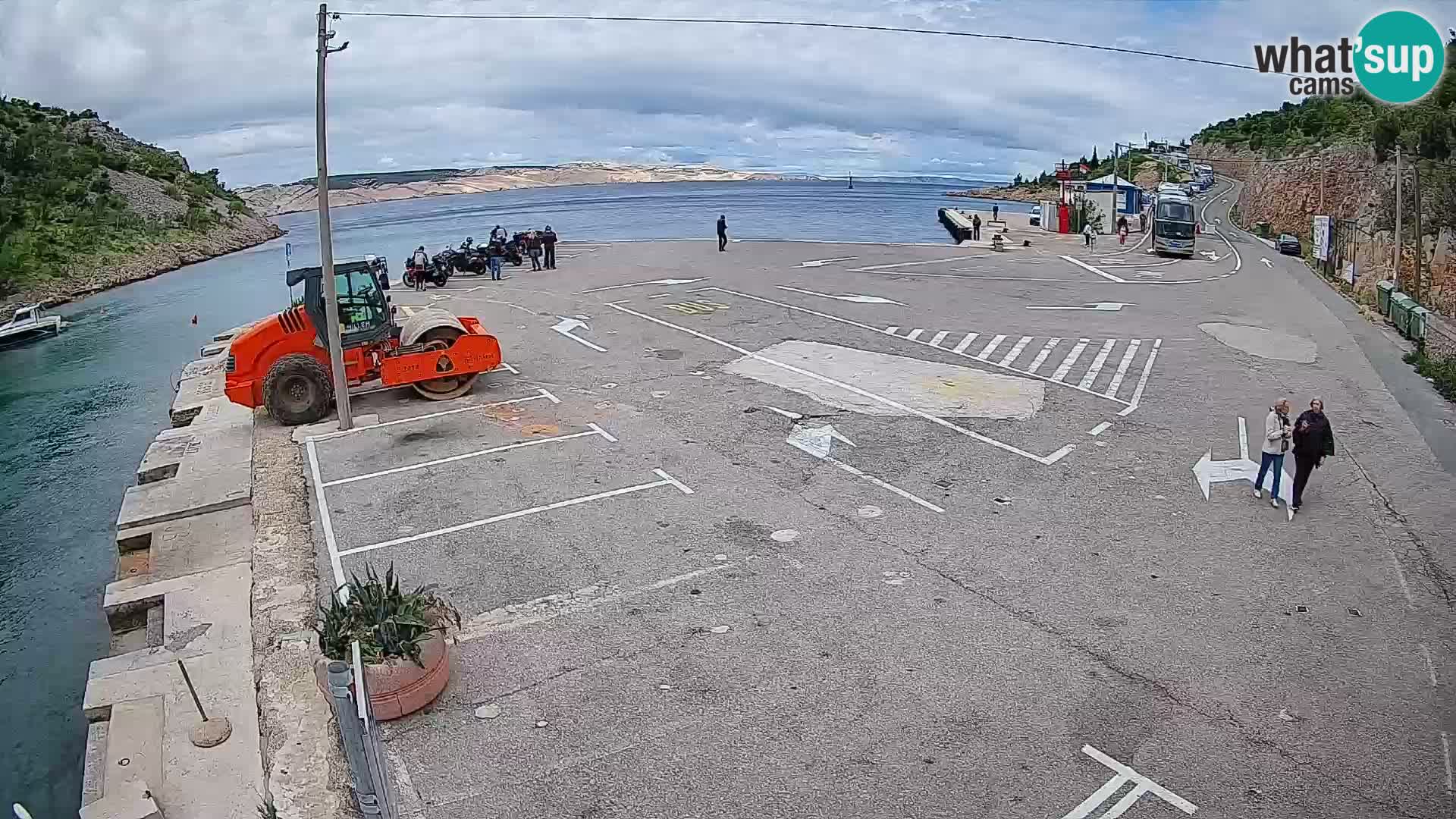 Webcam Prizna ferry port to Pag island