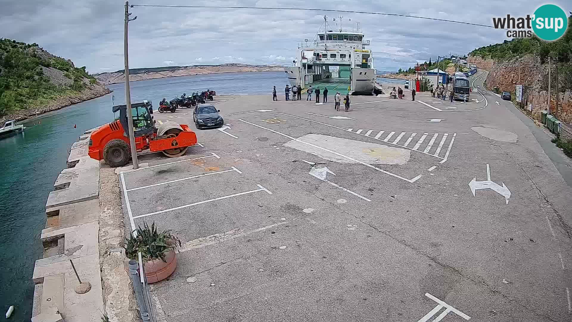 Webcam Prizna ferry port to Pag island