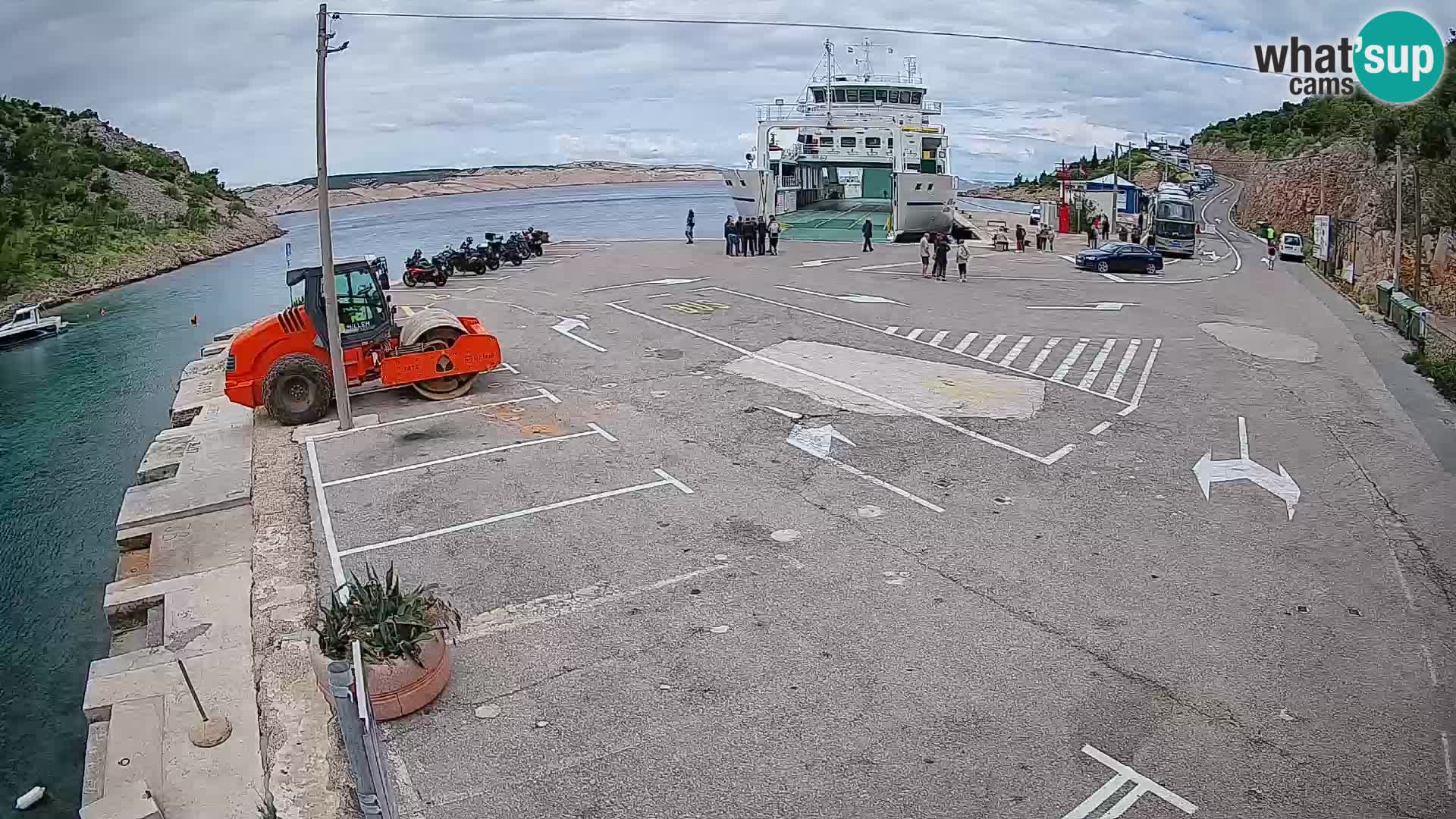 Webcam Prizna ferry port to Pag island