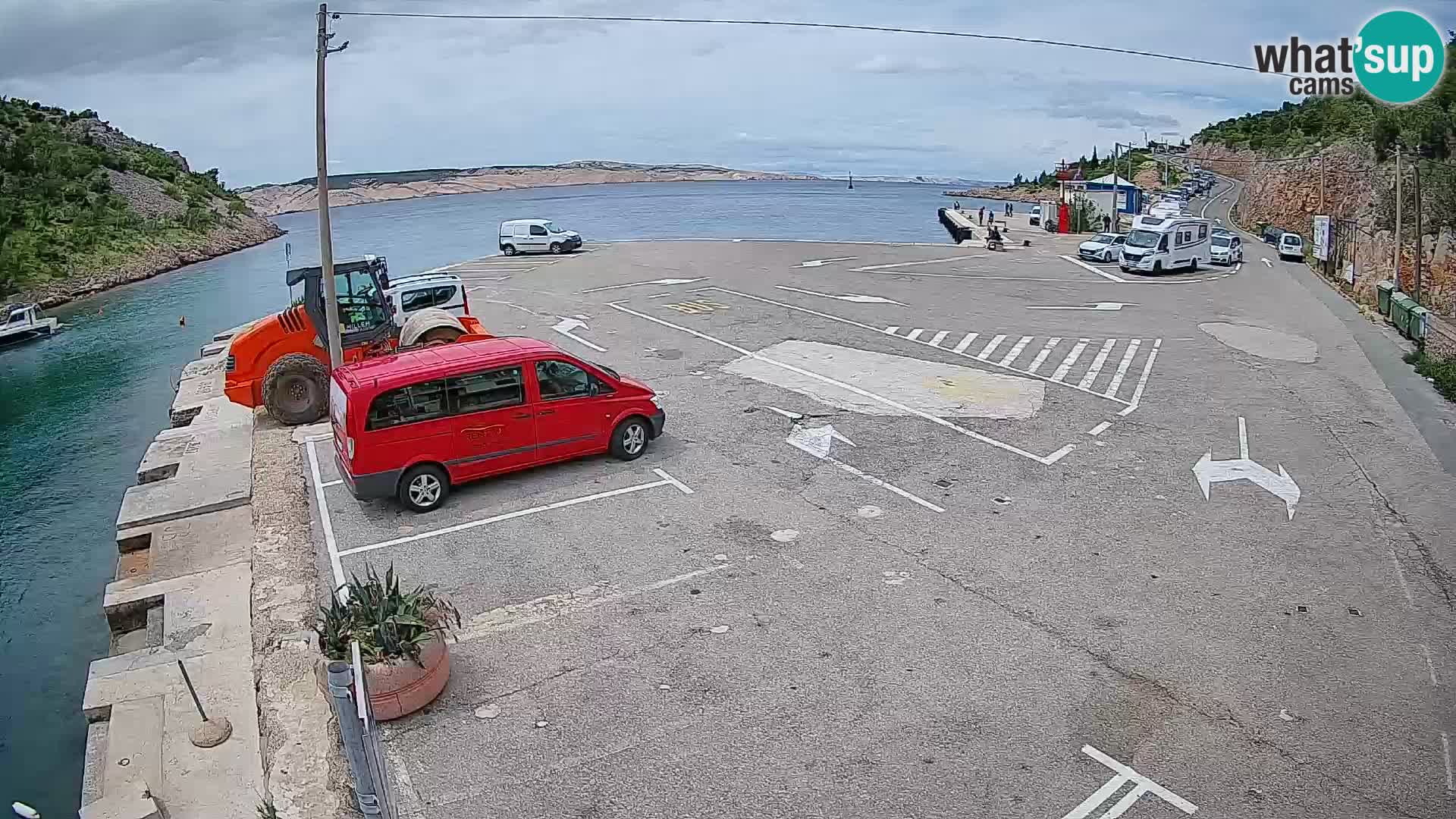 Webcam port de ferry de Prizna – vers l’île de Pag