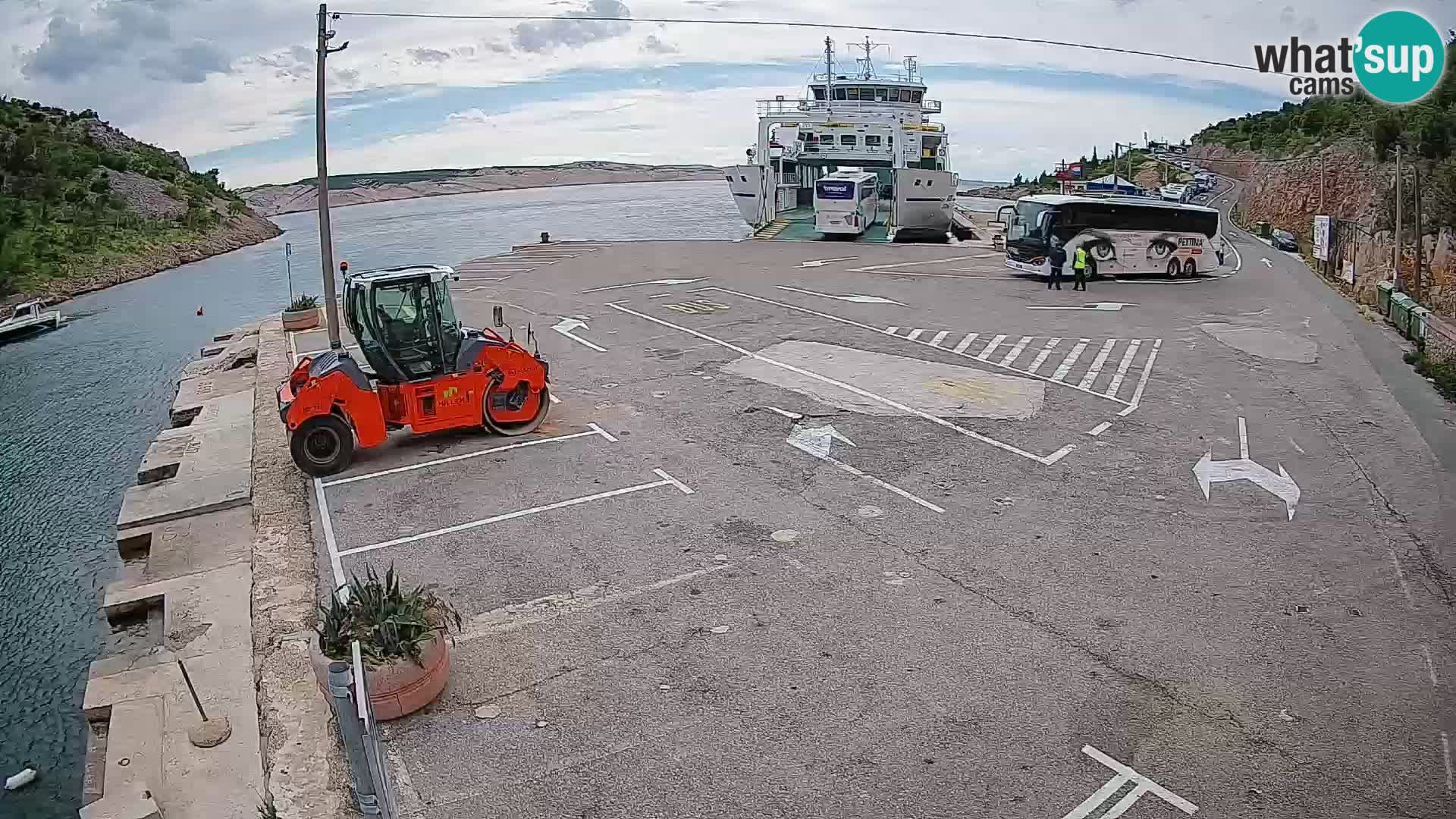 Webcam port de ferry de Prizna – vers l’île de Pag