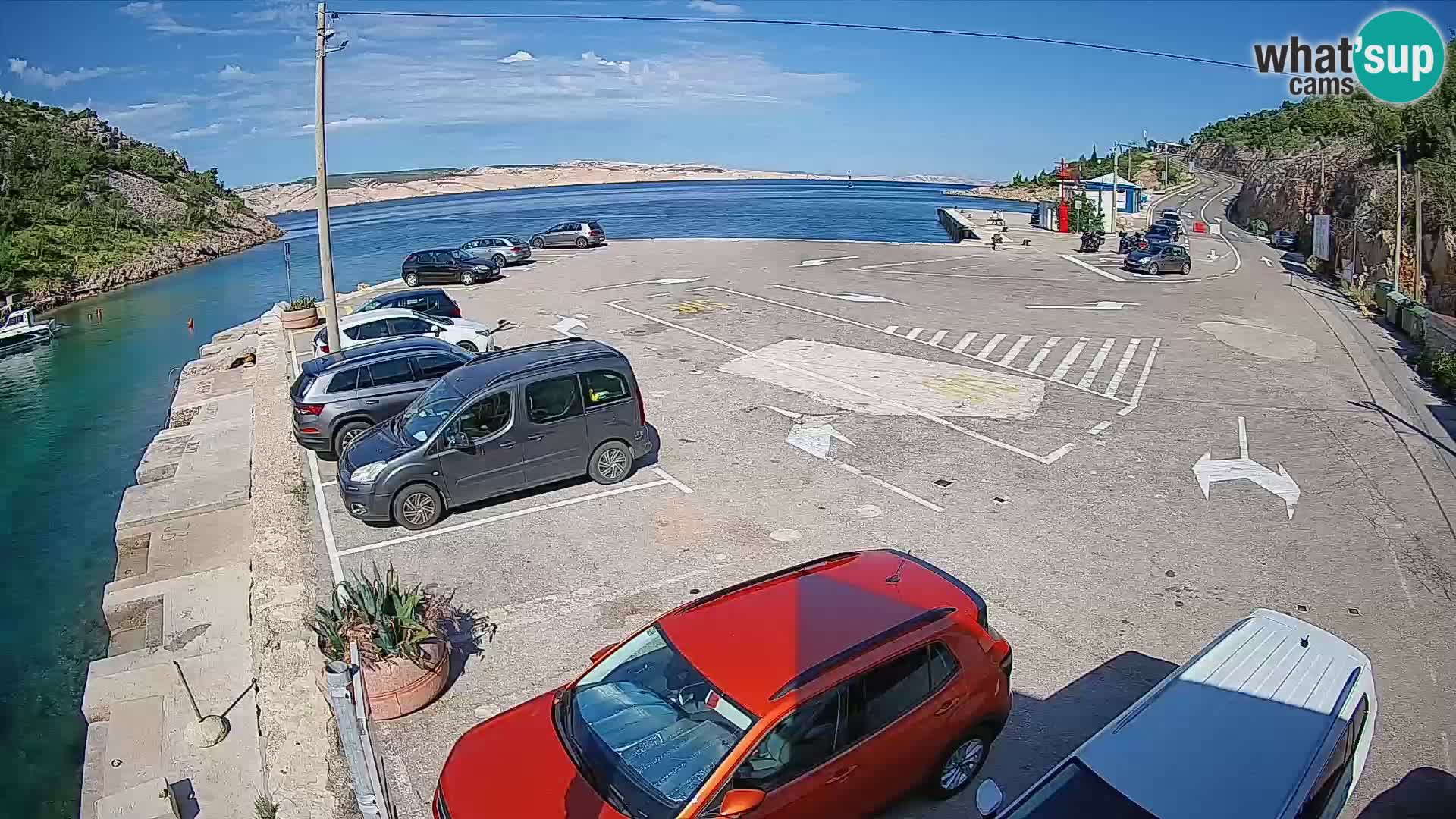 Webcam Prizna ferry port to Pag island