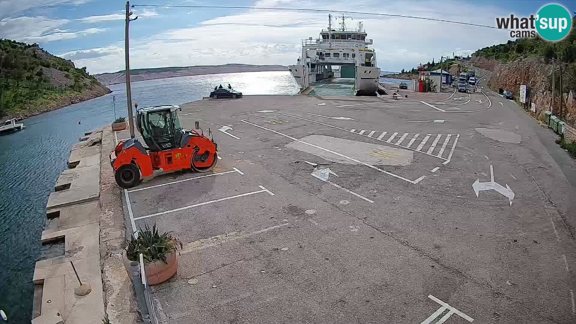 Webcam port de ferry de Prizna – vers l’île de Pag