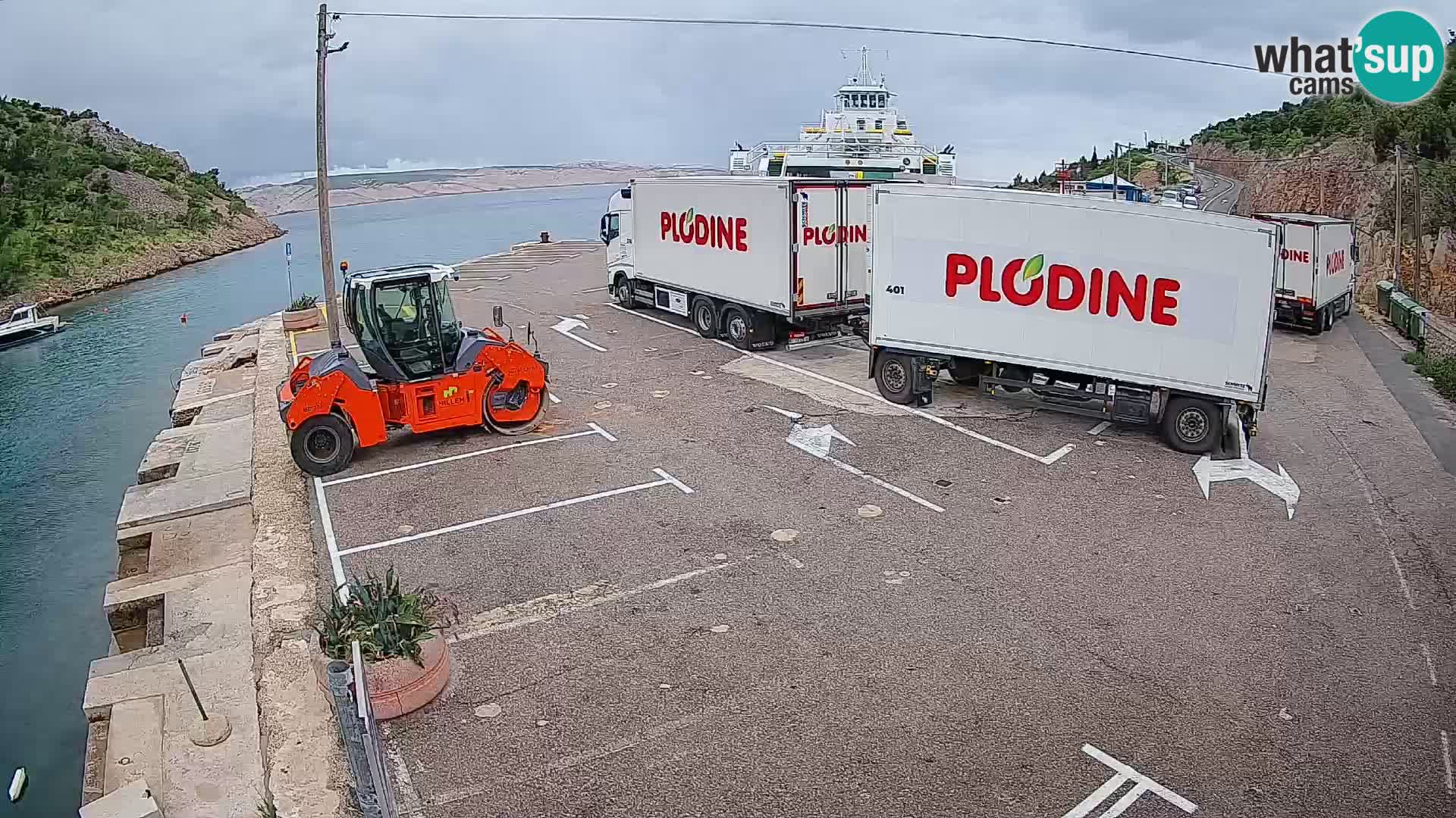 Webcam Prizna ferry port to Pag island