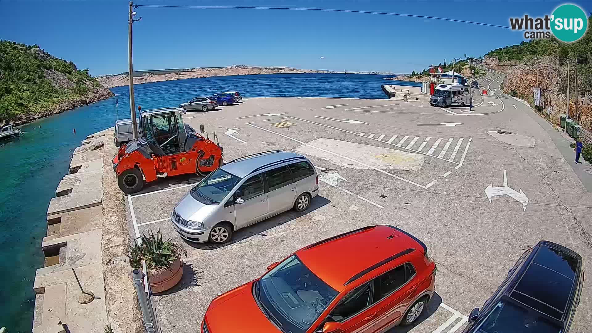 Webcam Prizna ferry port to Pag island