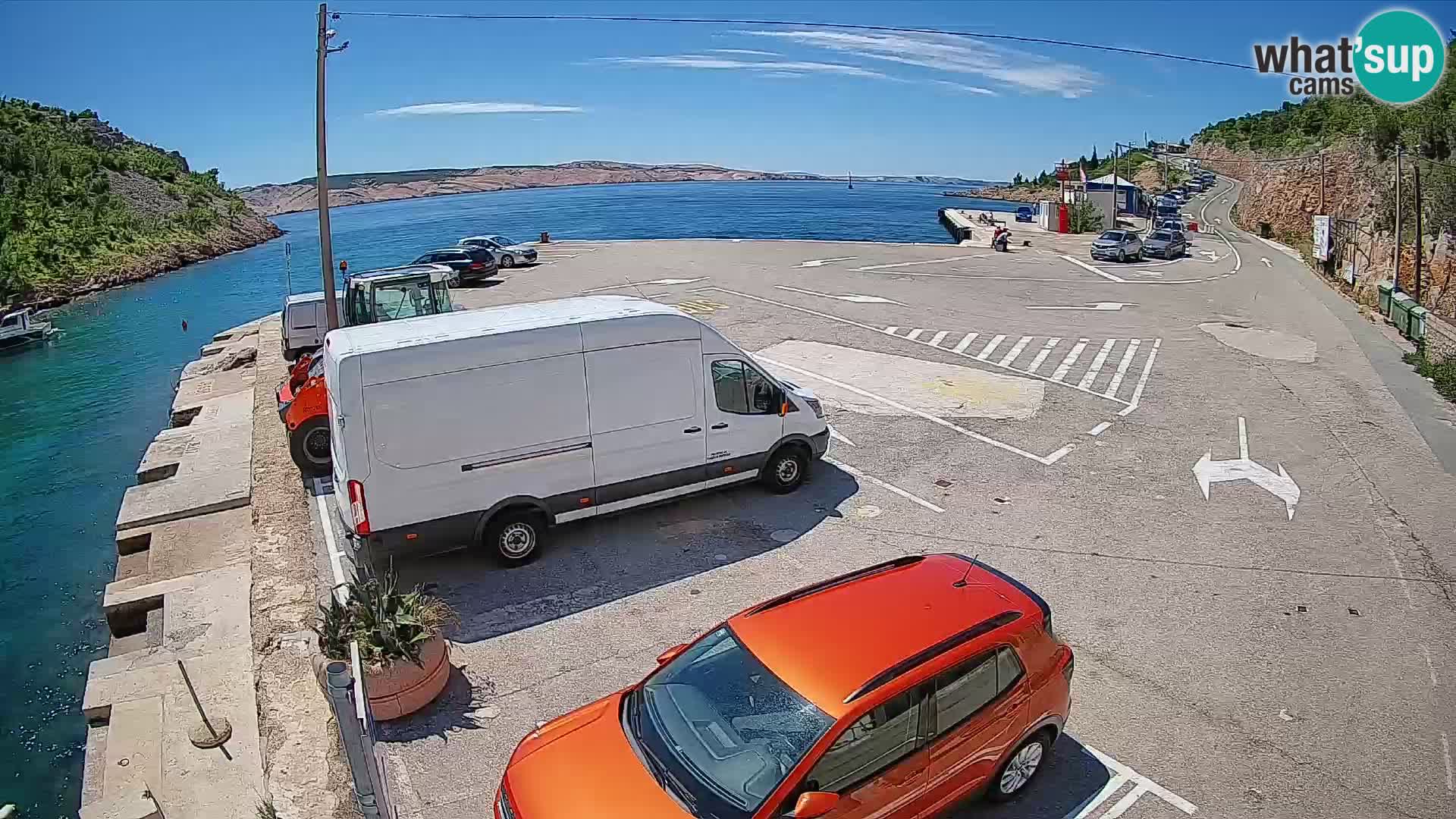 Webcam Prizna ferry port to Pag island