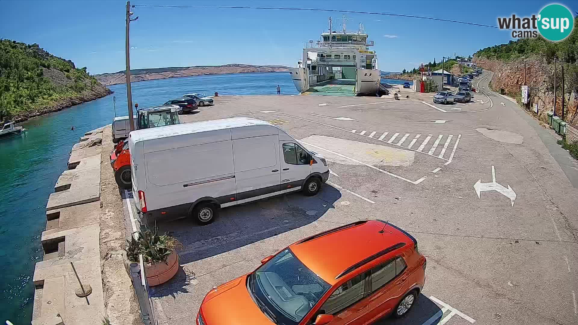 Webcam port de ferry de Prizna – vers l’île de Pag