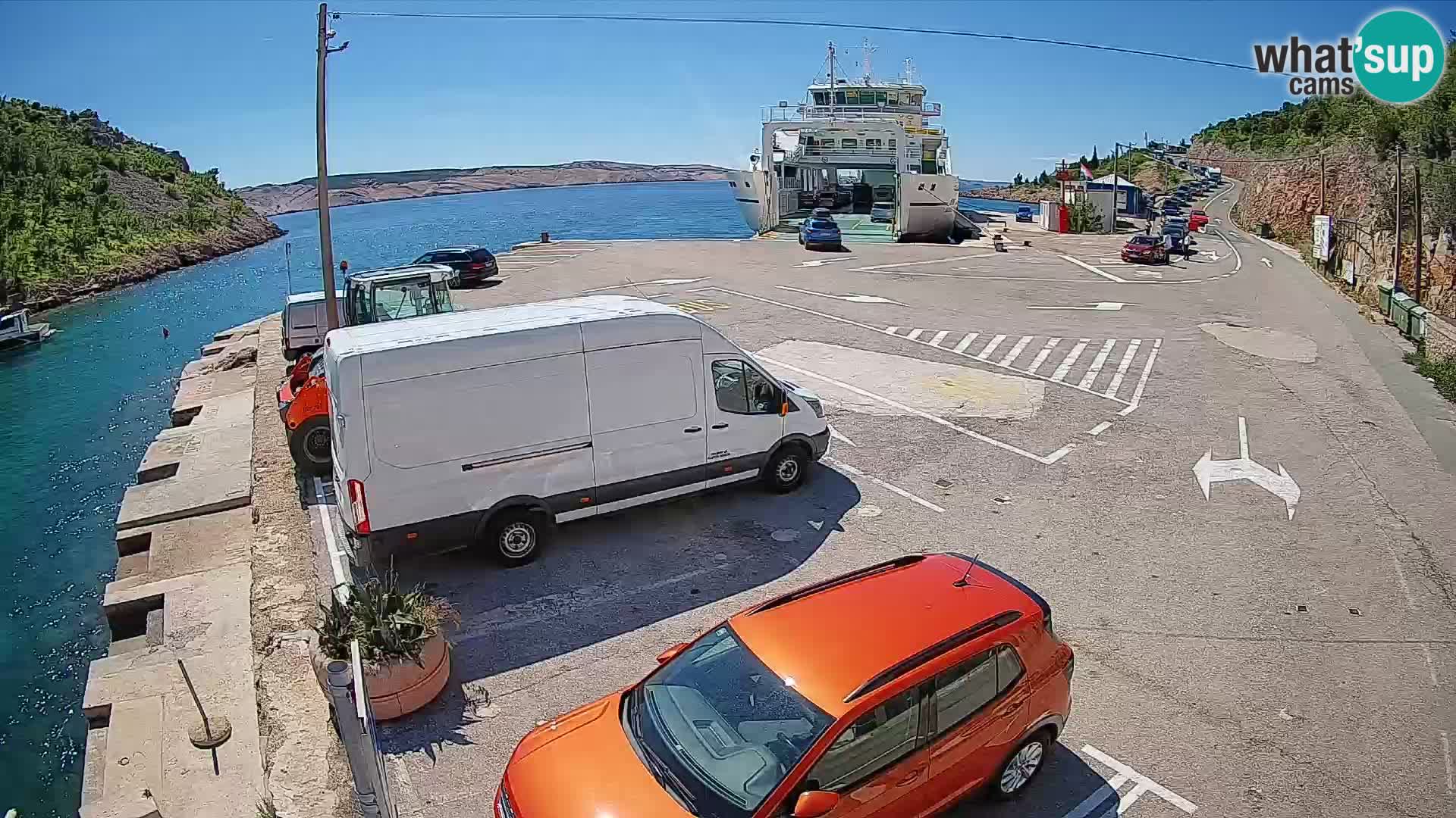 Webcam Prizna ferry port to Pag island