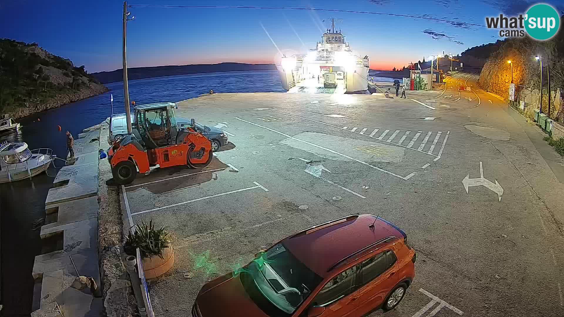 Webcam Prizna ferry port to Pag island