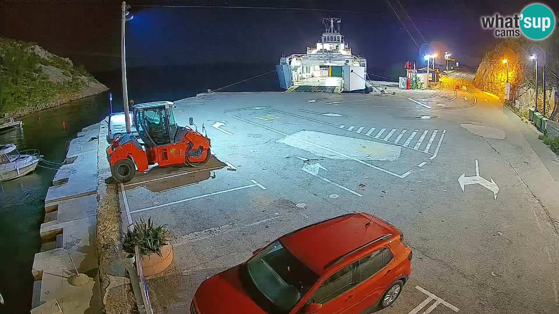 Webcam Prizna ferry port to Pag island