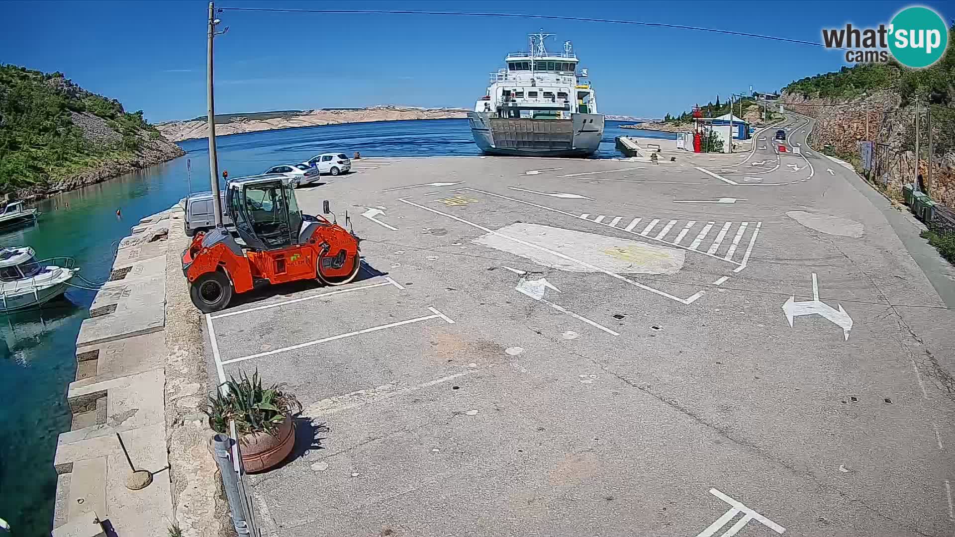 Webcam Fährhafen Prizna – zur Insel Pag