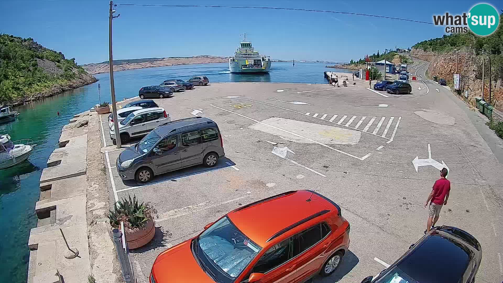 Webcam Fährhafen Prizna – zur Insel Pag