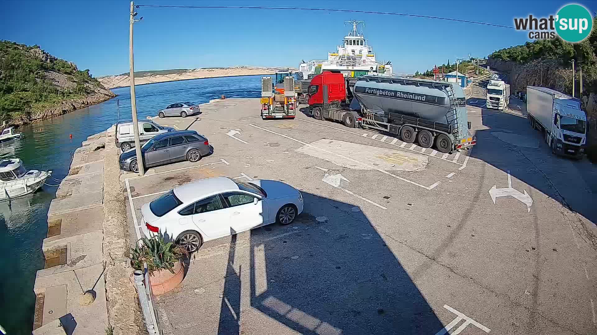 Webcam Fährhafen Prizna – zur Insel Pag