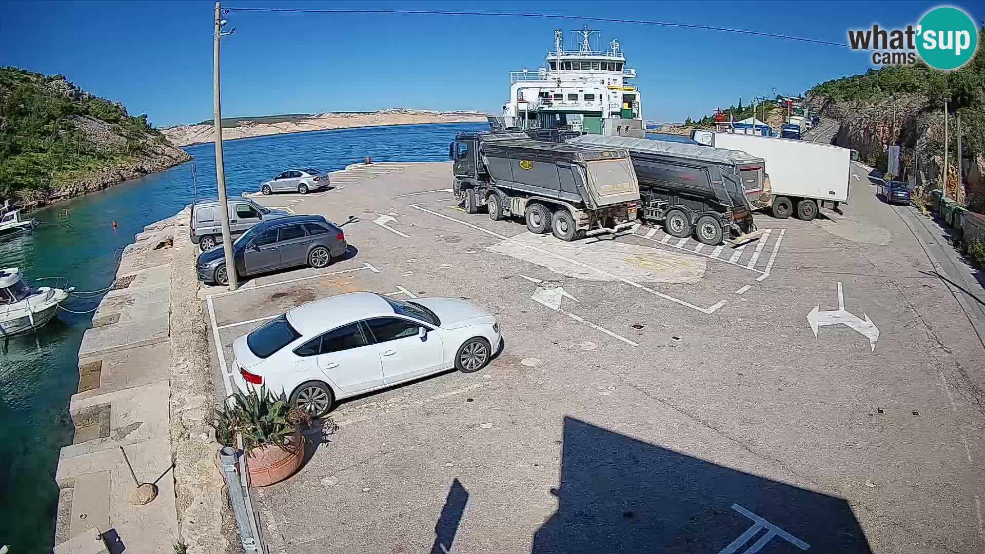 Webcam port de ferry de Prizna – vers l’île de Pag