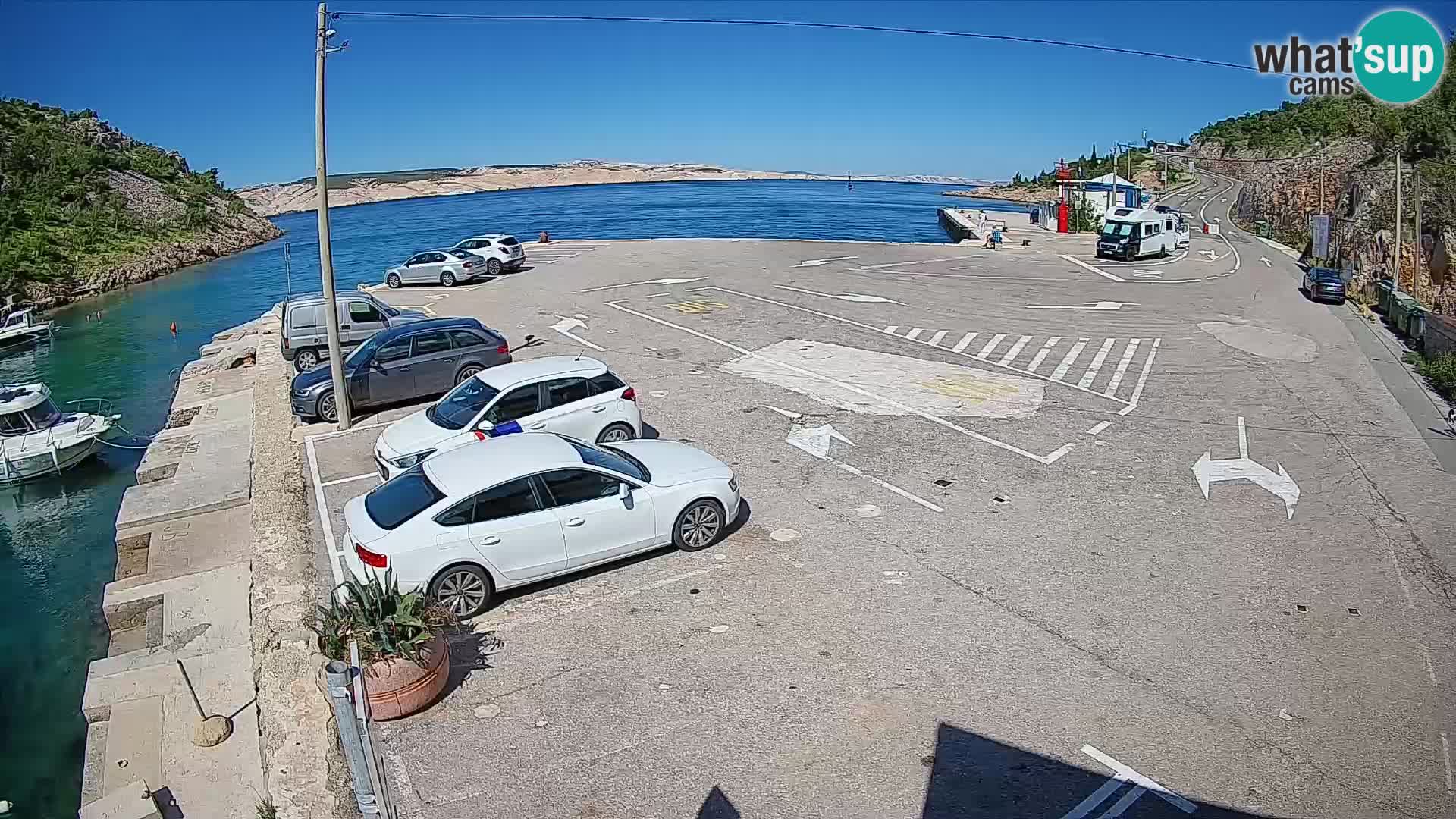 Webcam port de ferry de Prizna – vers l’île de Pag