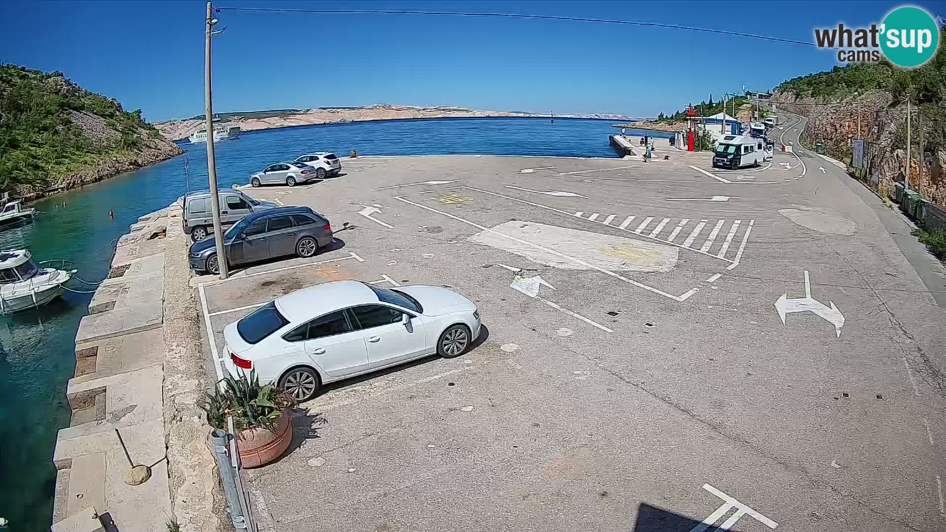 Webcam port de ferry de Prizna – vers l’île de Pag