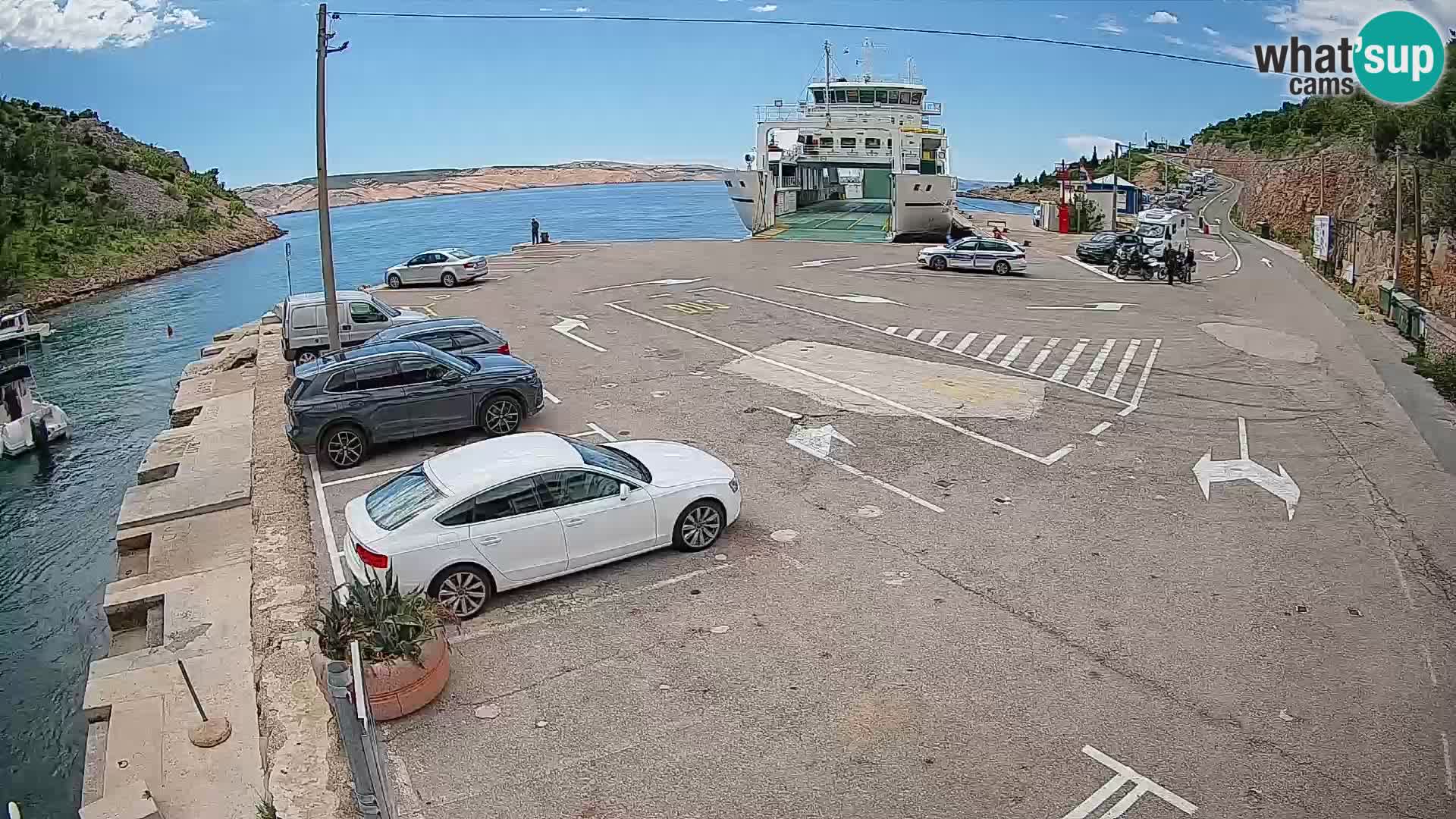 Webcam Prizna ferry port to Pag island