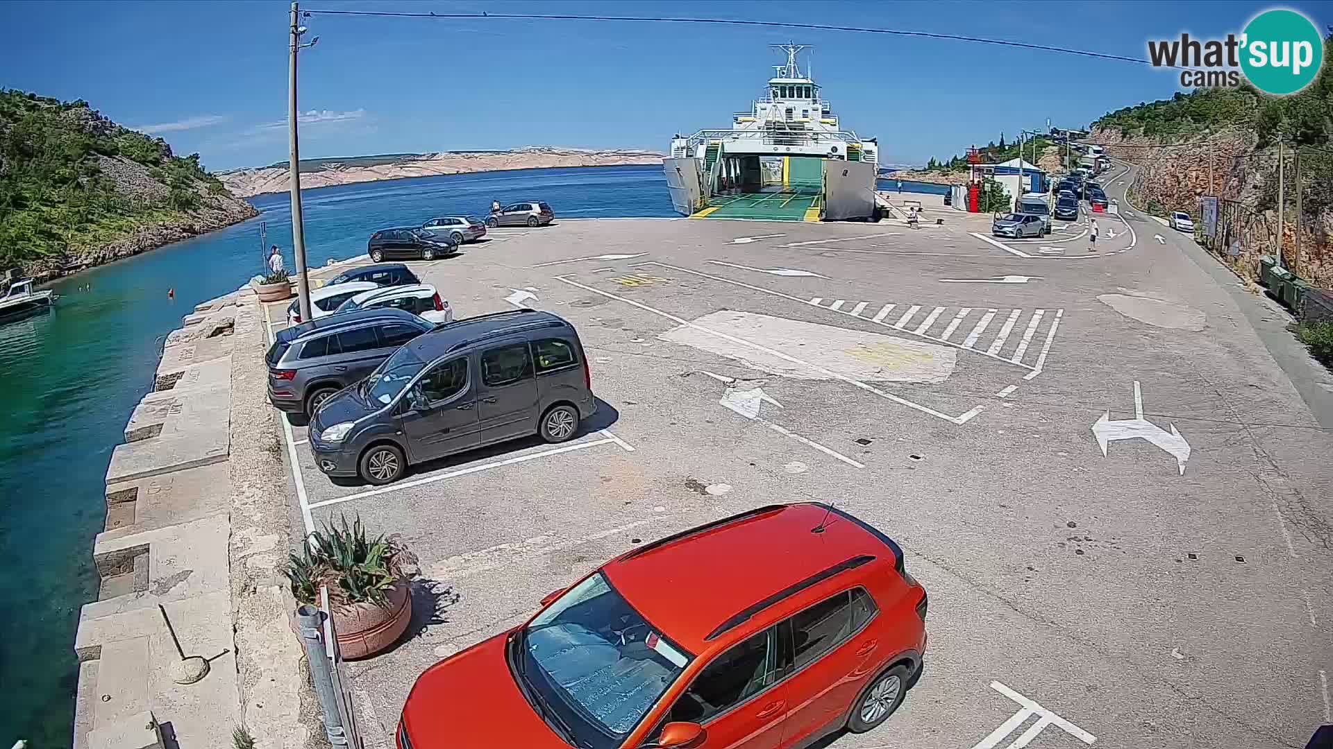 Webcam Fährhafen Prizna – zur Insel Pag