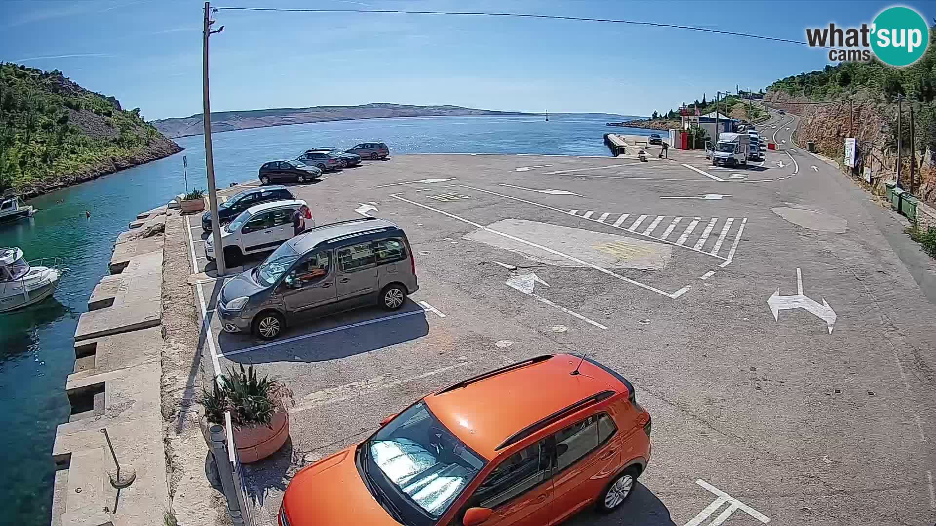 Webcam port de ferry de Prizna – vers l’île de Pag