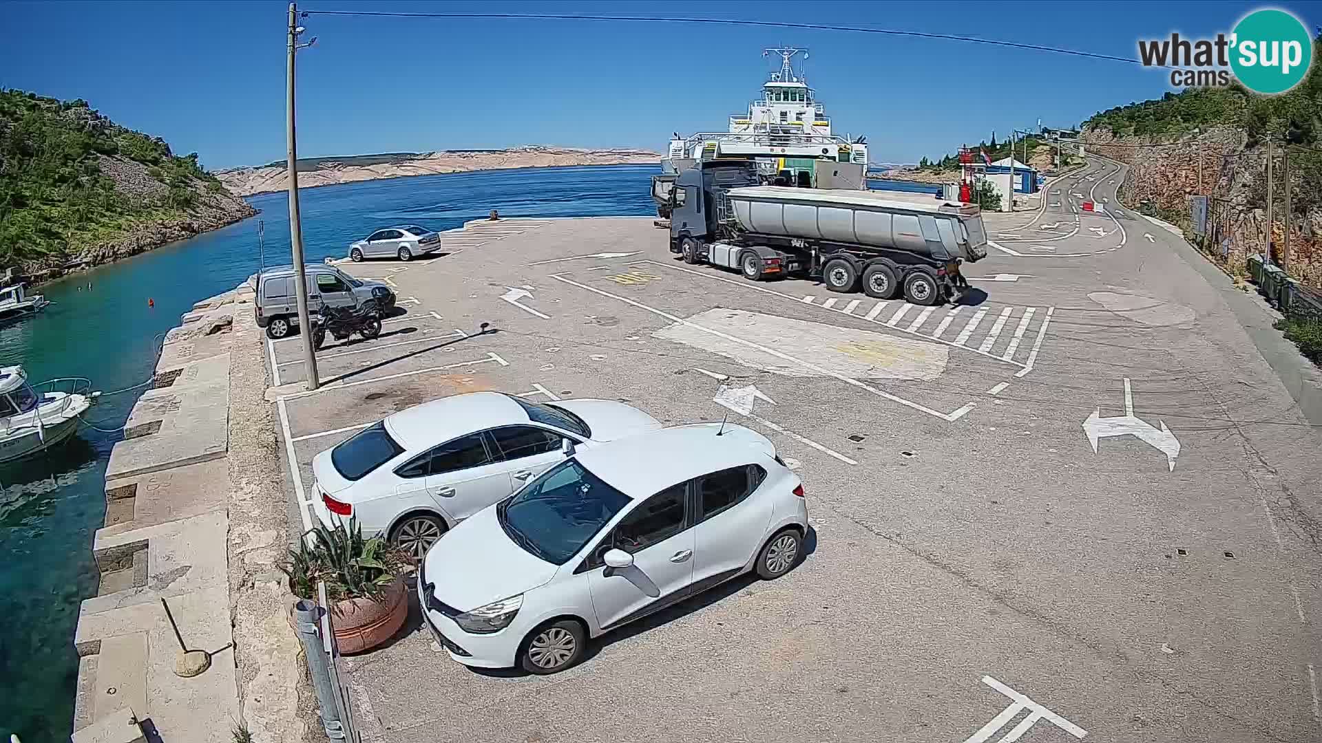Webcam Fährhafen Prizna – zur Insel Pag