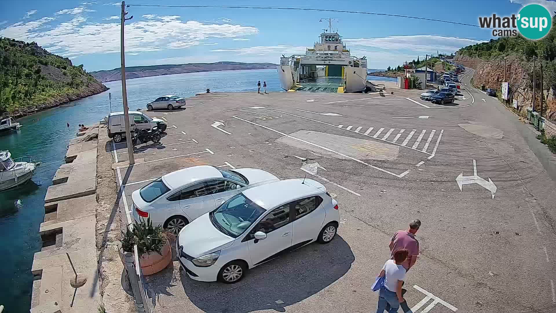 Webcam port de ferry de Prizna – vers l’île de Pag
