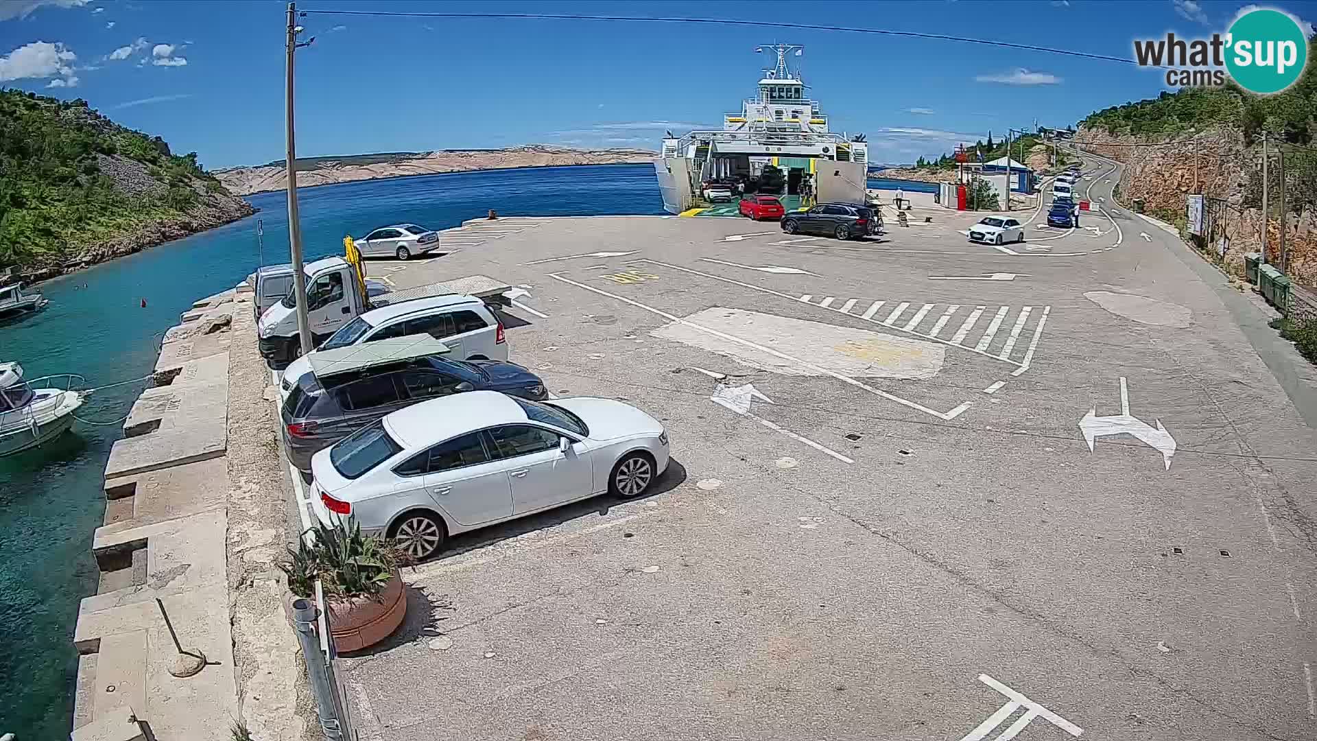 Webcam Fährhafen Prizna – zur Insel Pag