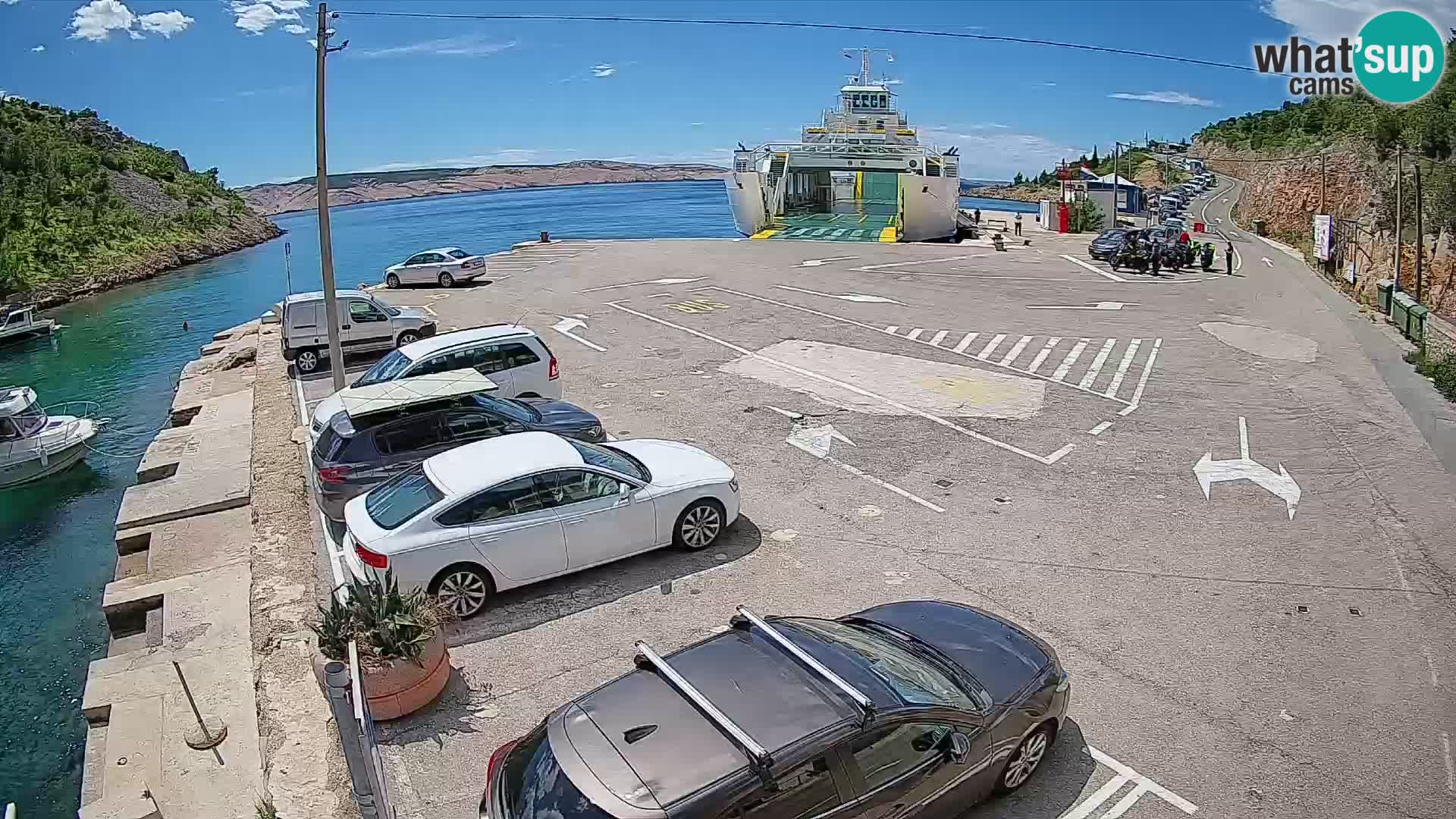 Webcam Prizna ferry port to Pag island