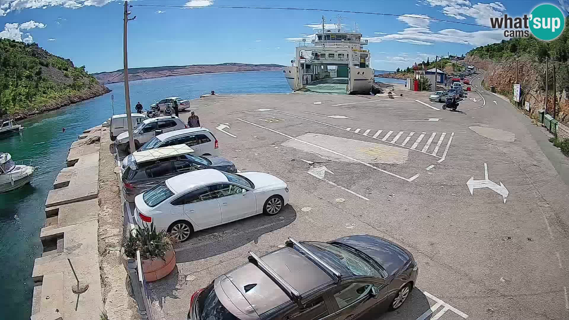 Webcam Prizna ferry port to Pag island