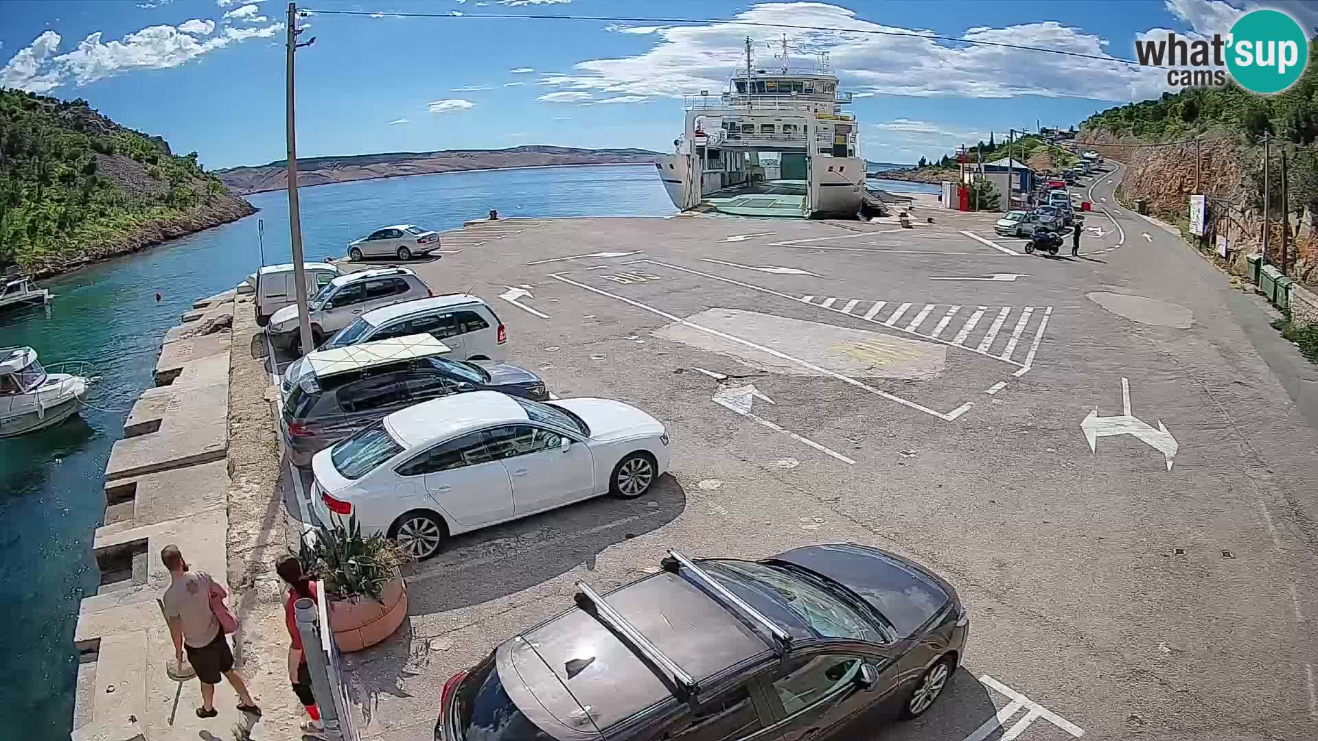 Webcam Prizna ferry port to Pag island
