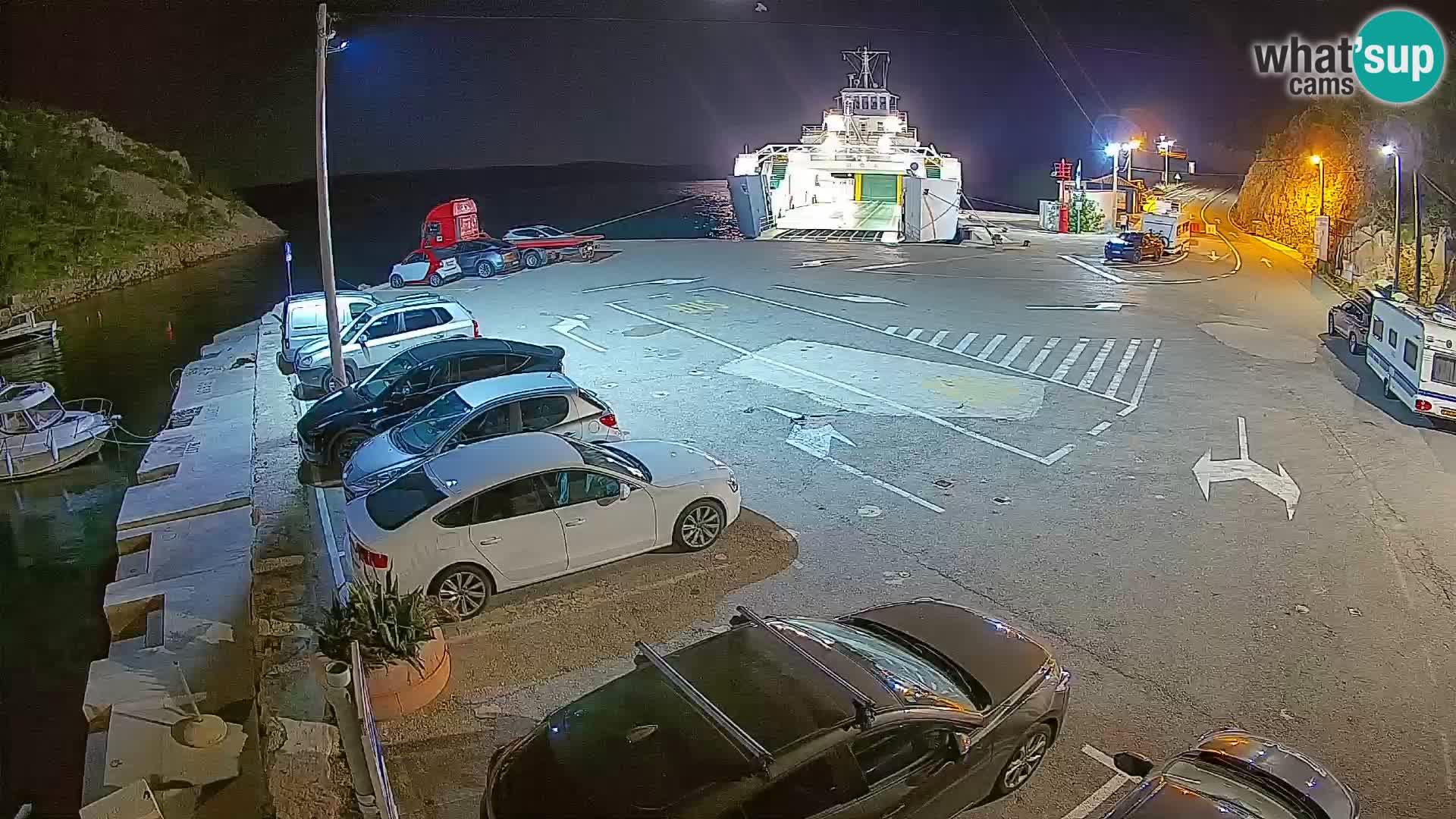 Webcam Prizna ferry port to Pag island